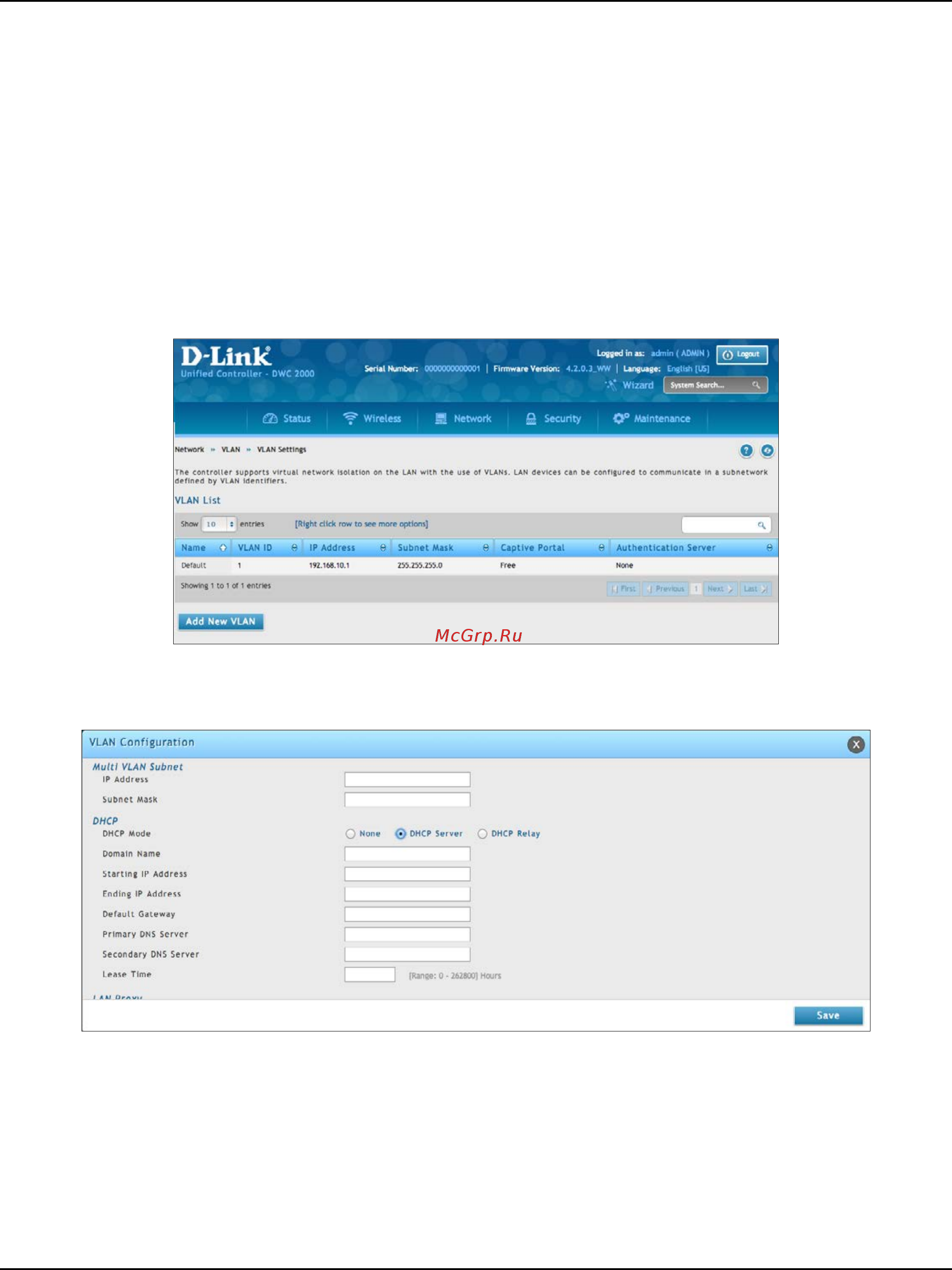 D-Link DWC-2000 [133/282] Multivlan subnets