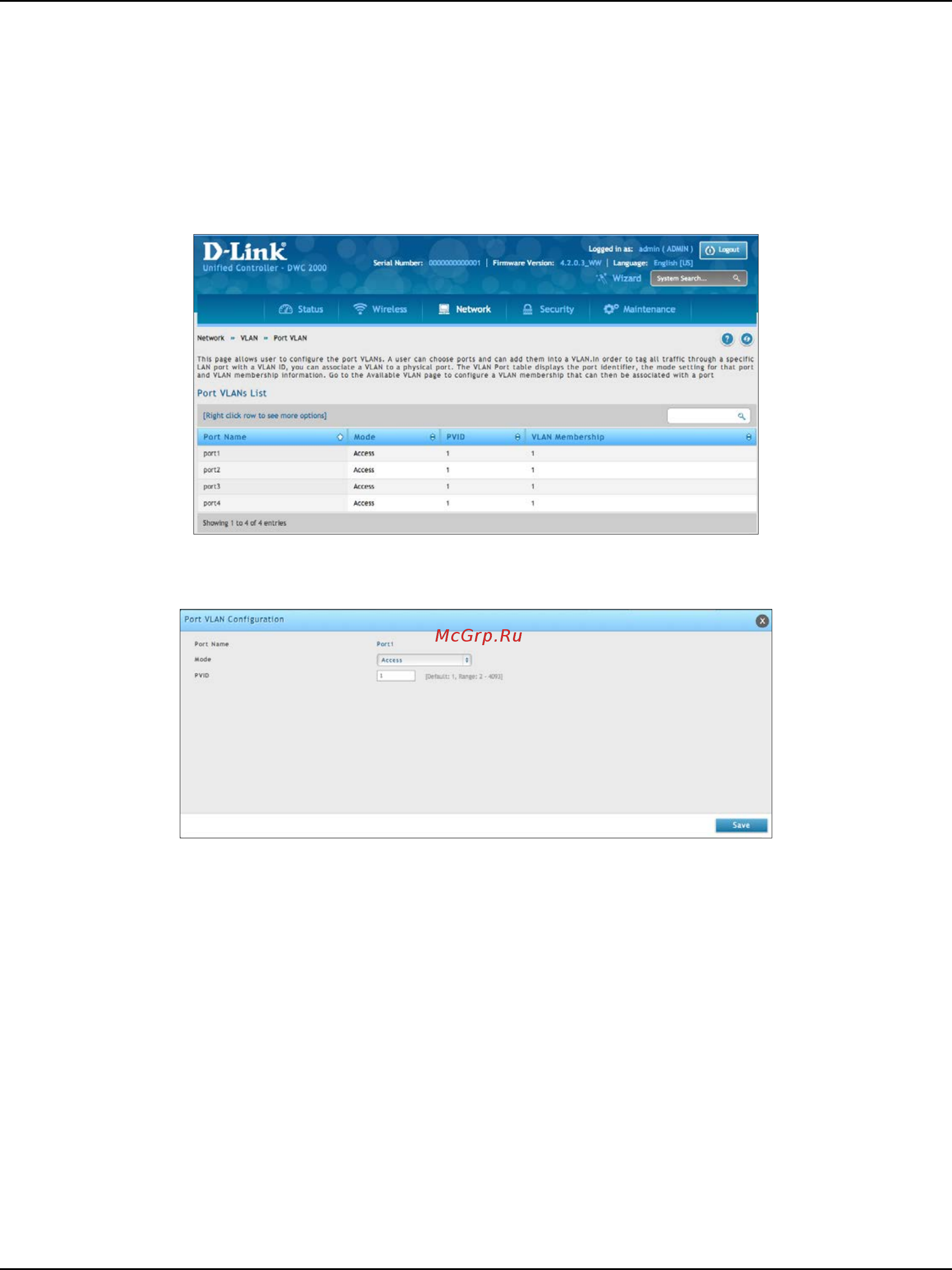 D-Link DWC-2000 [135/282] Port vlans