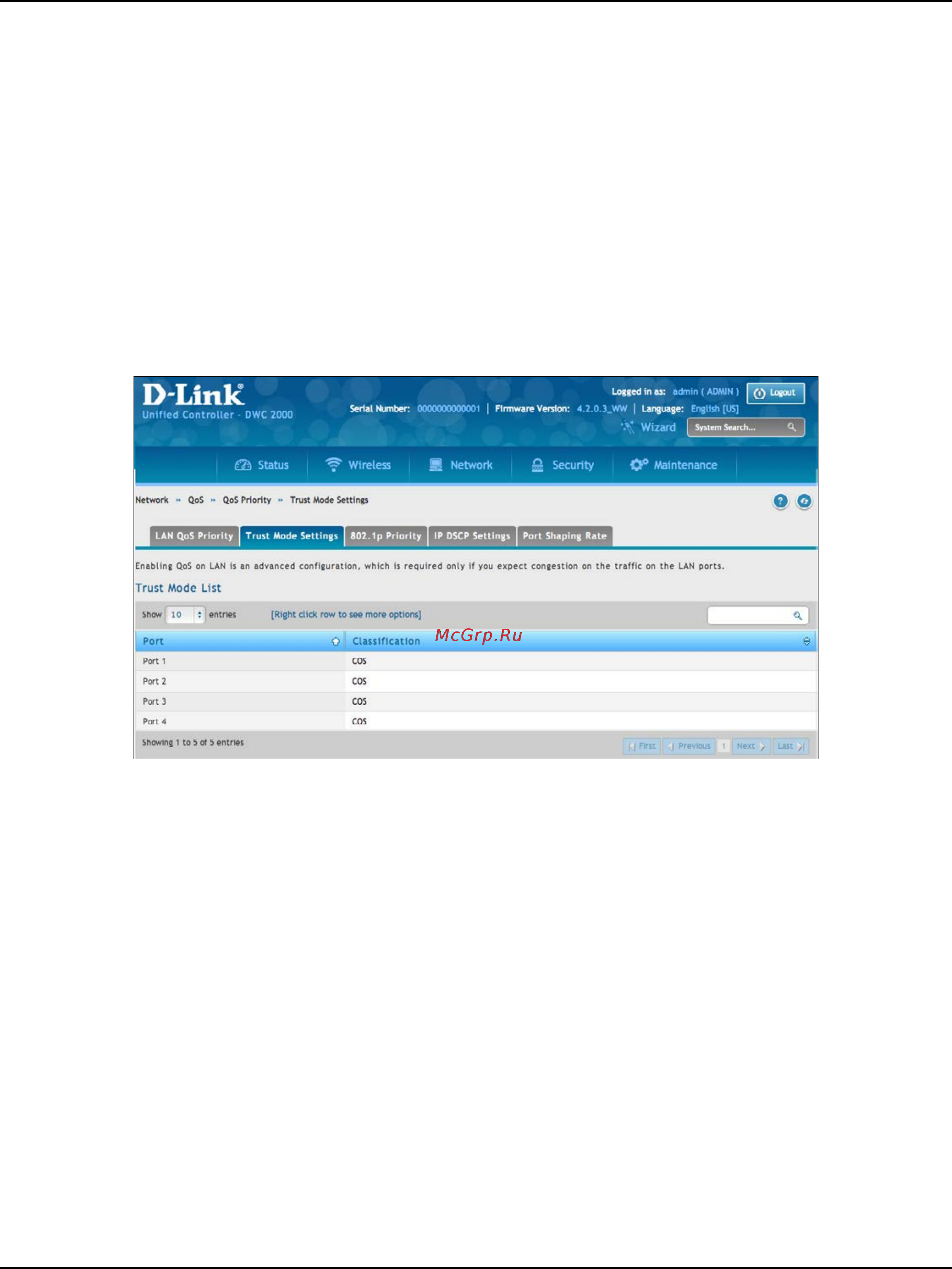 D-Link DWC-2000 [150/282] Defining dscp and cos on each port