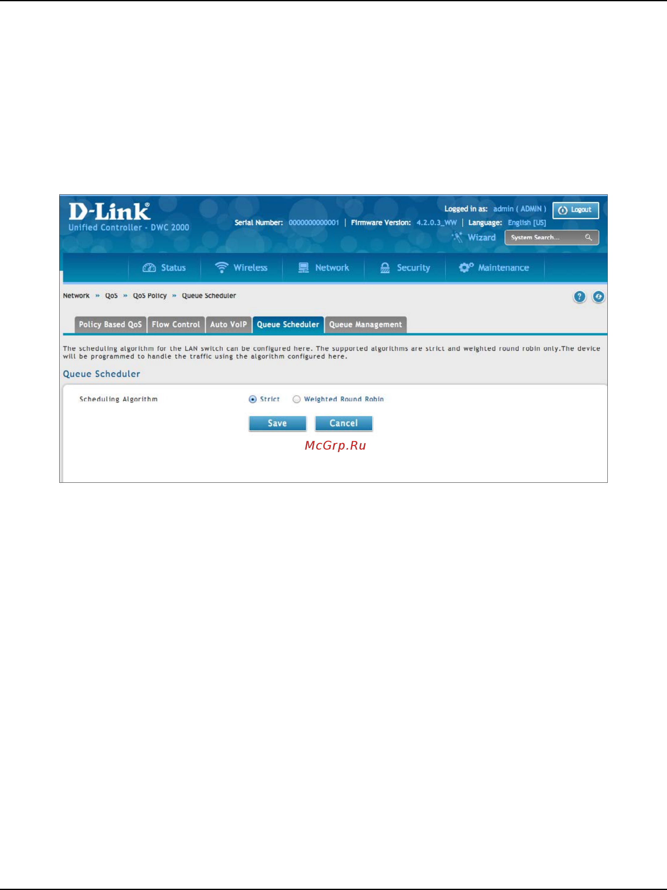 D-Link DWC-2000 [158/282] Configure queue scheduler