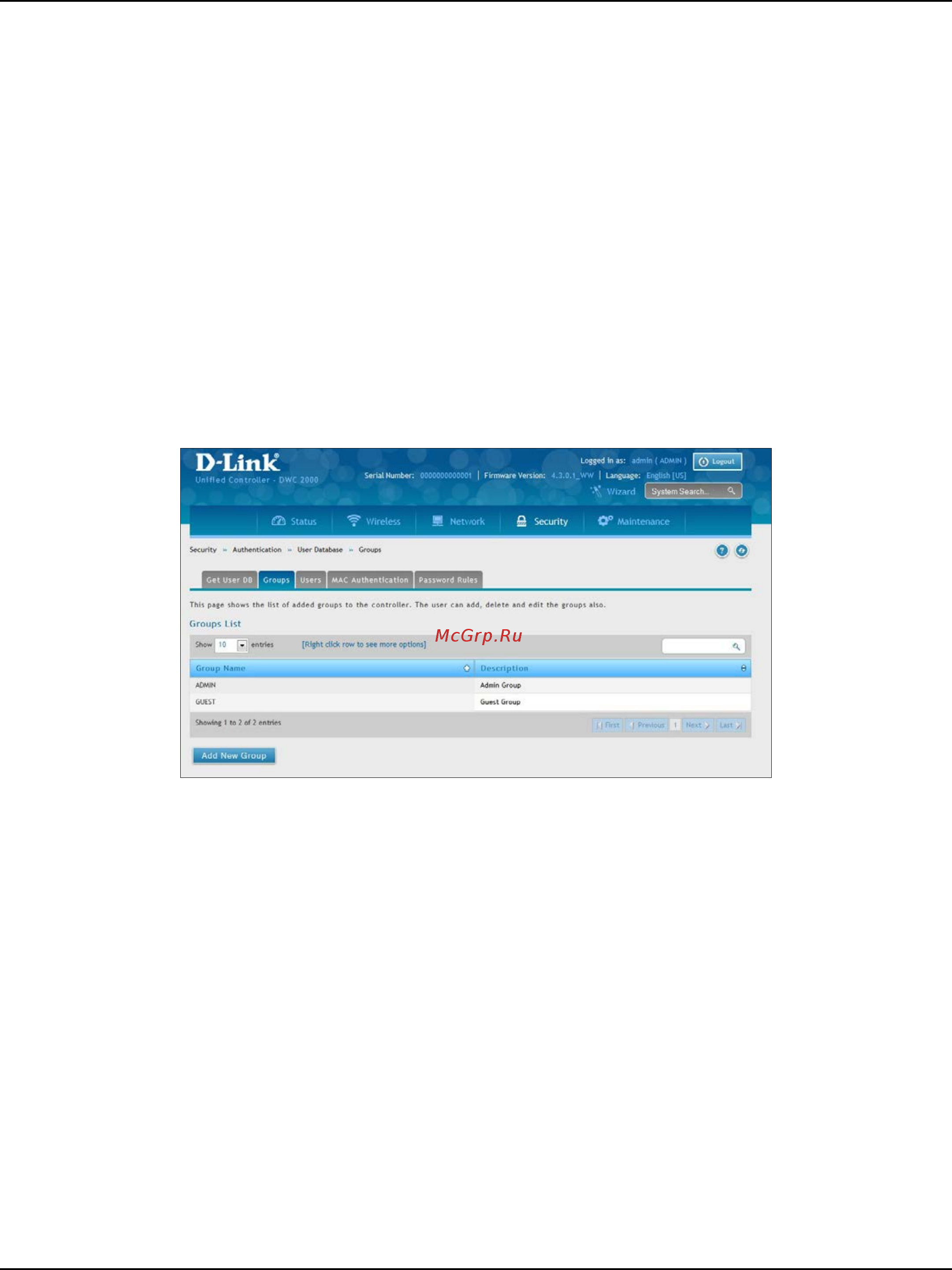 D-Link DWC-2000 [168/282] Deleting user groups