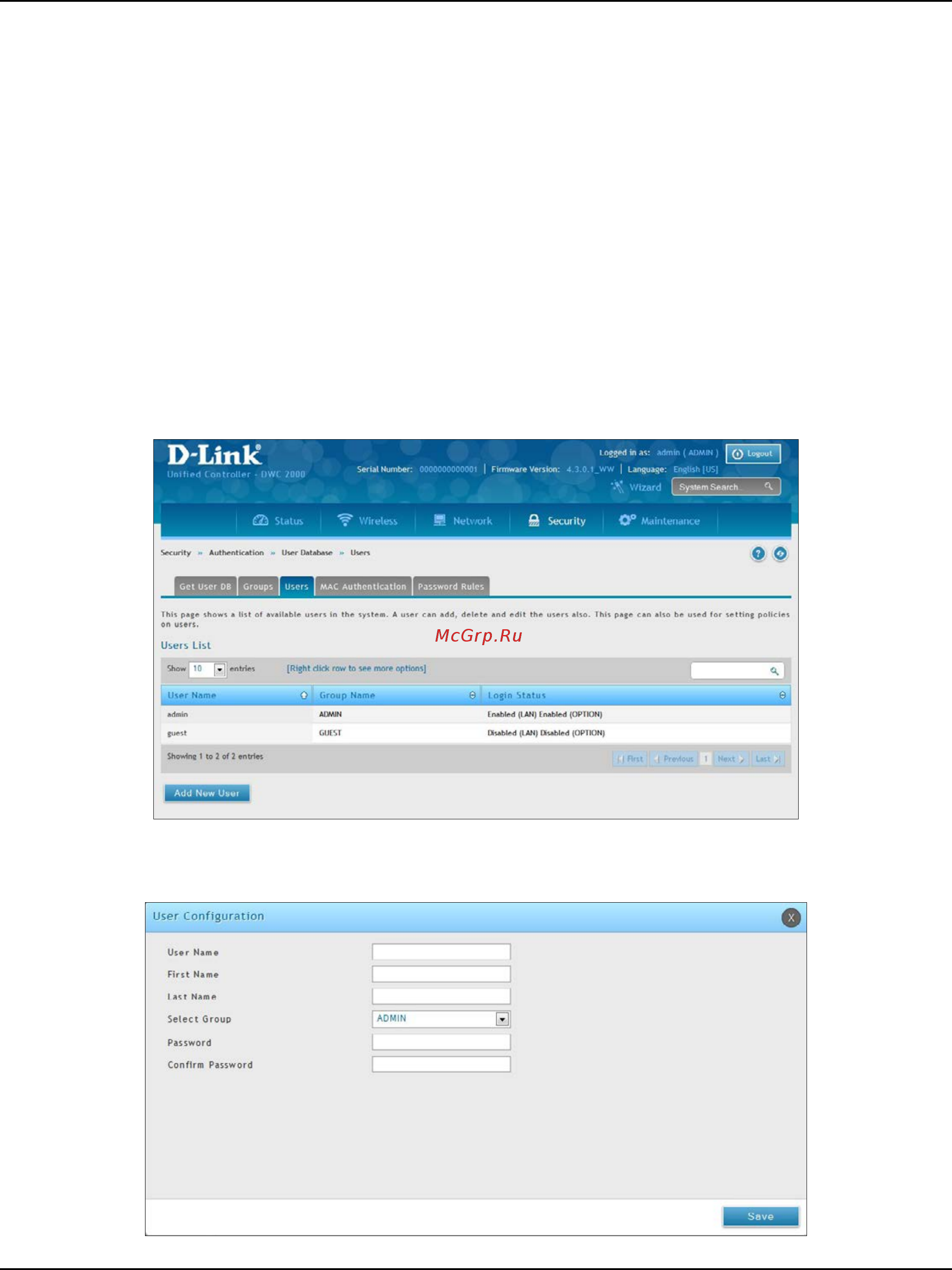 D-Link DWC-2000 [172/282] User management