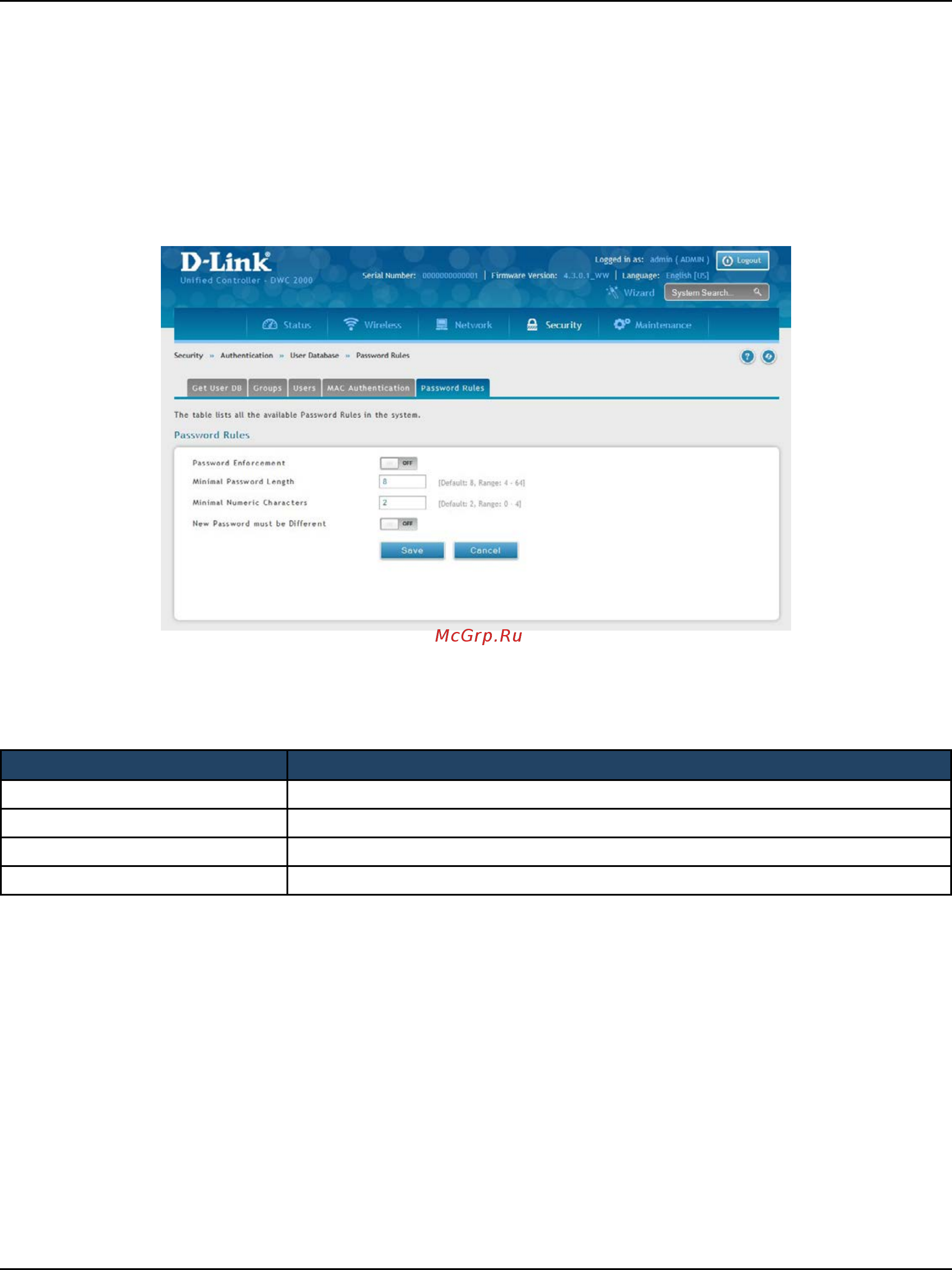 D-Link DWC-2000 [176/282] Password rules