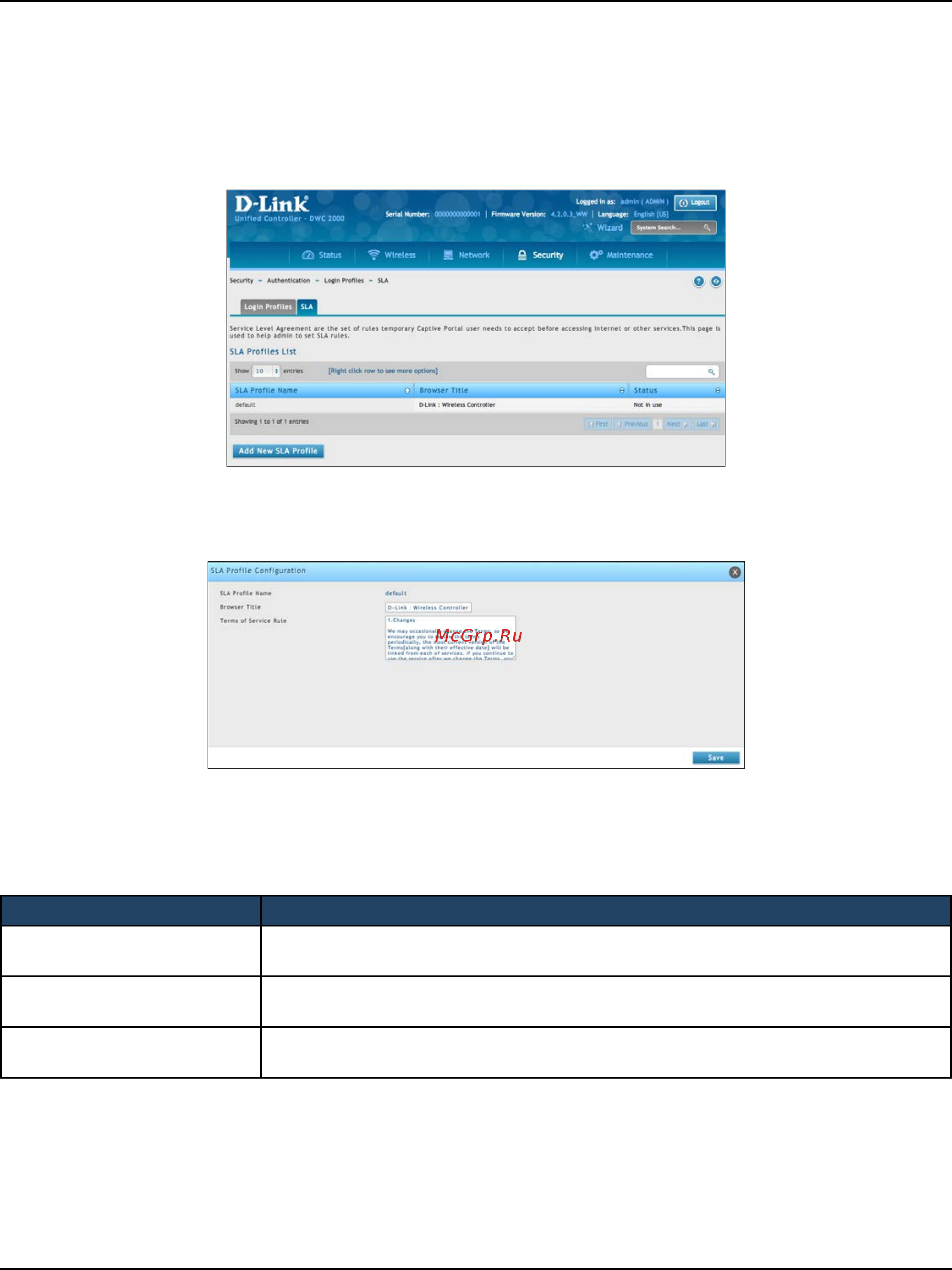 D-Link DWC-2000 [185/282] Customize the sla of the captive portal