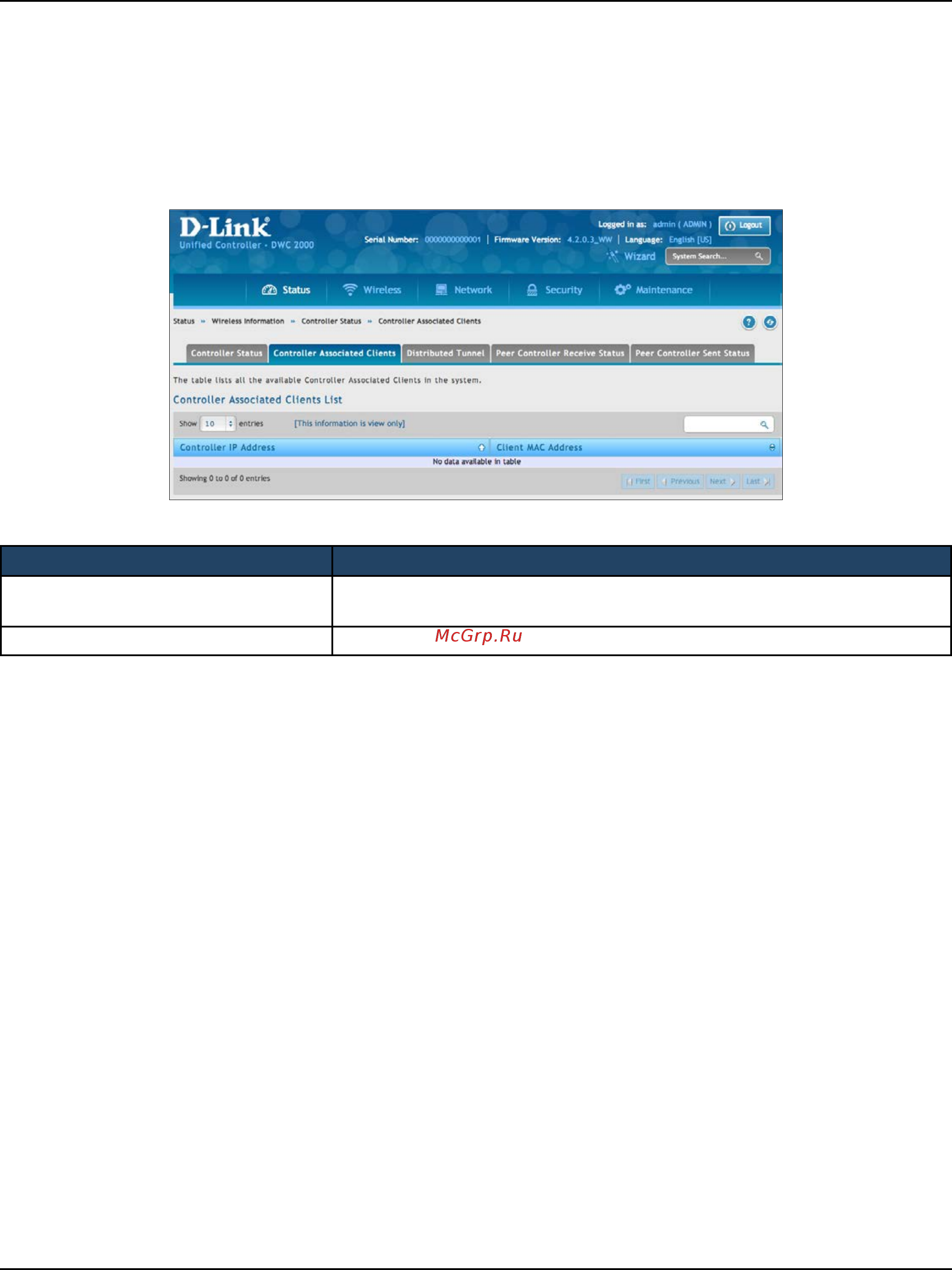 D-Link DWC-2000 [206/282] Controller associated clients