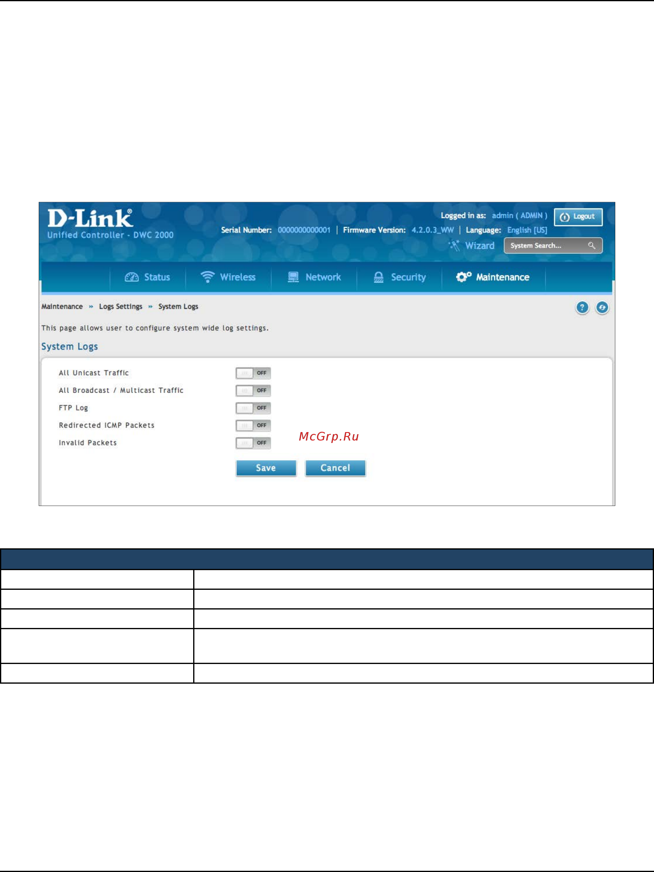 D-Link DWC-2000 [268/282] System logging
