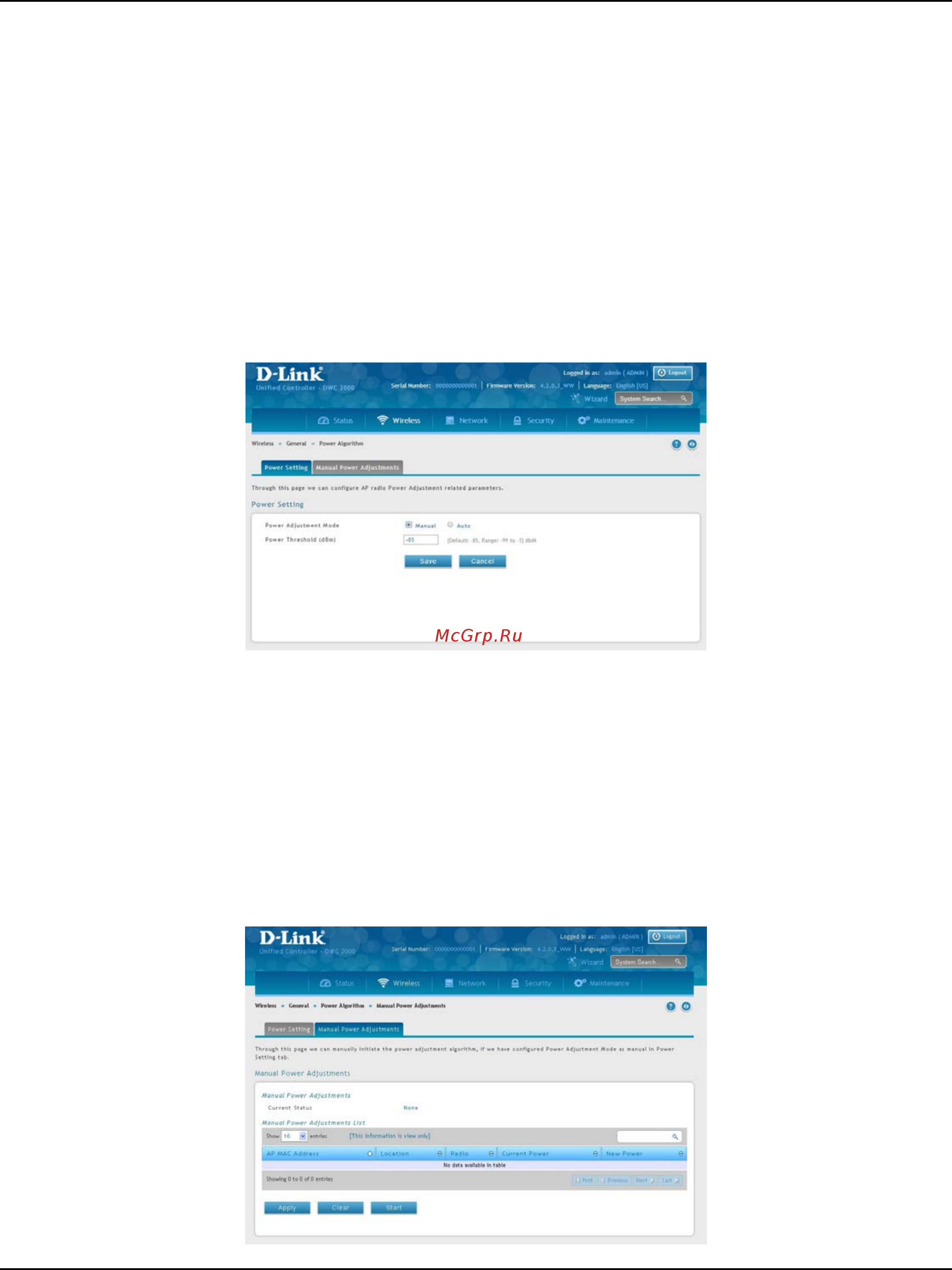 D-Link DWC-2000 [66/282] Configure power settings