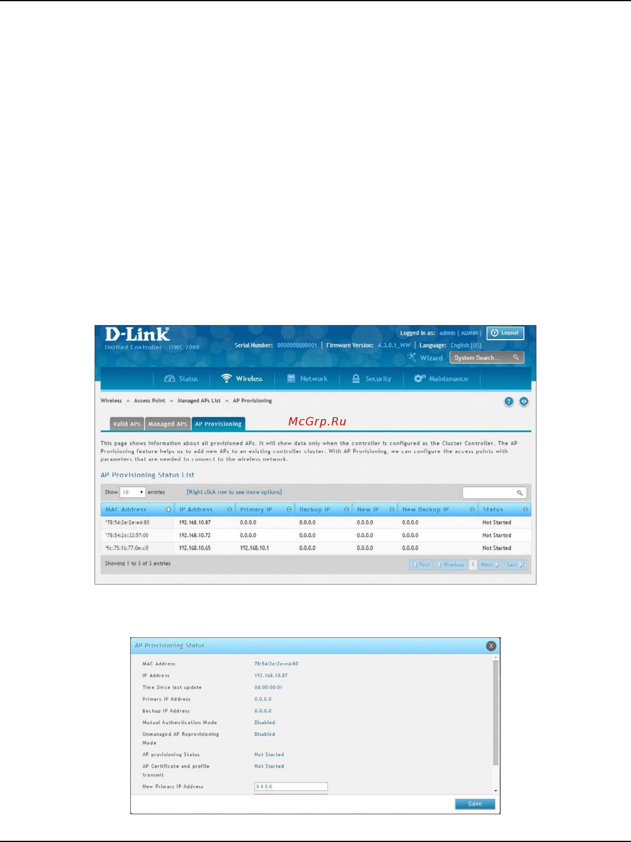 D-Link DWC-2000 [83/282] Configure ap provisioning