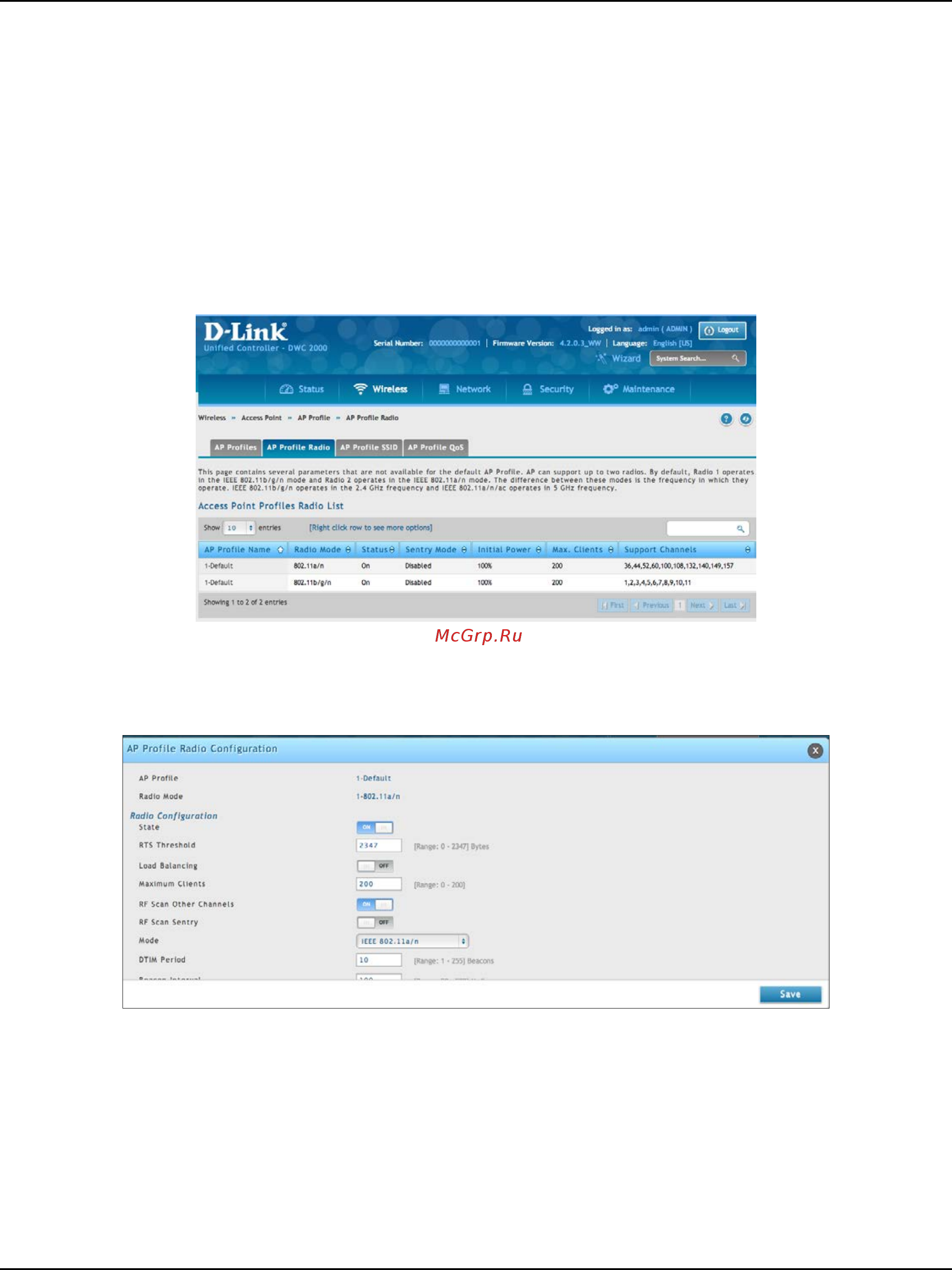 D-Link DWC-2000 [87/282] Configure ap profile radio