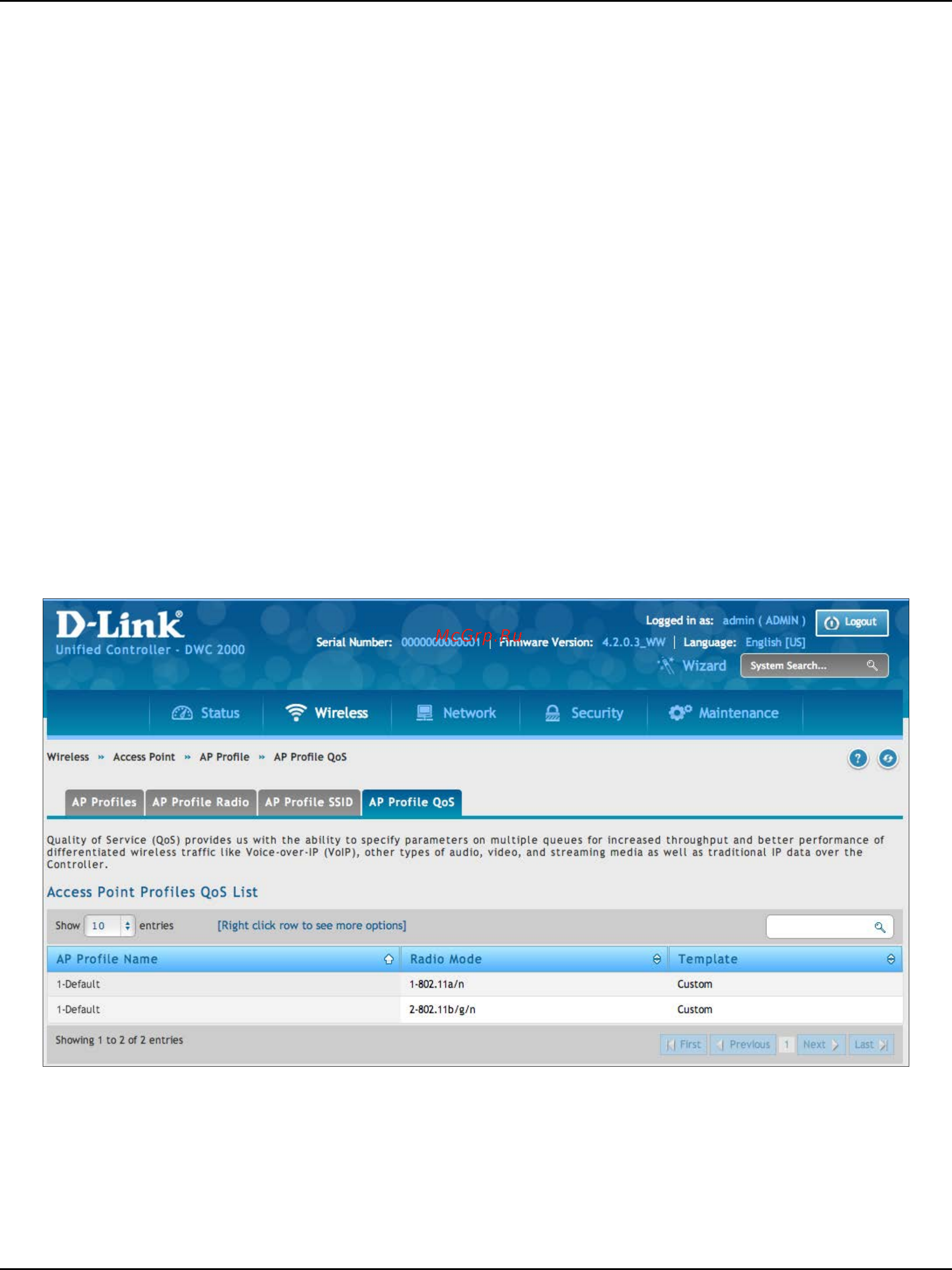 D-Link DWC-2000 [94/282] Configure ap profile qos