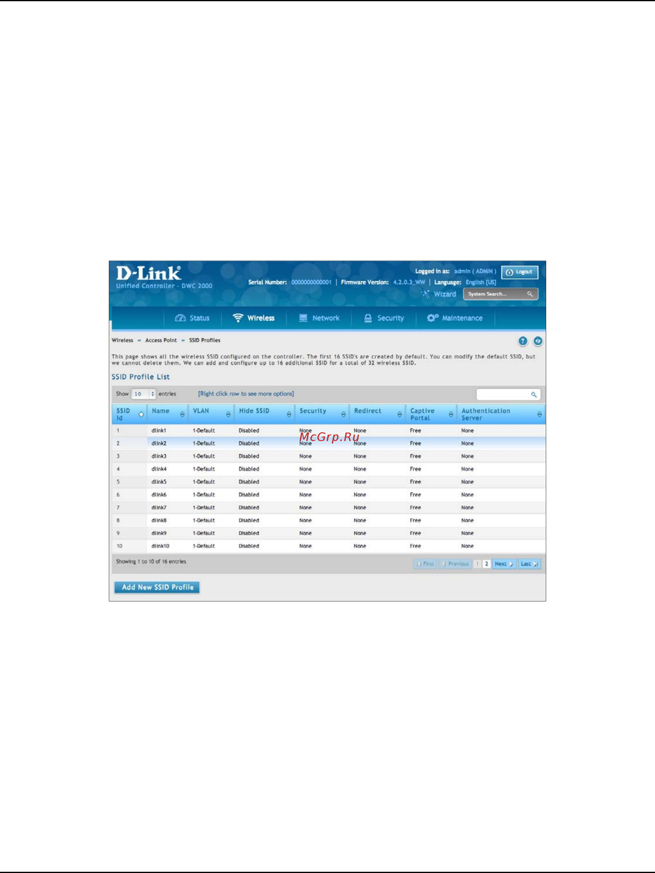 D-Link DWC-2000 [98/282] Ssid profiles