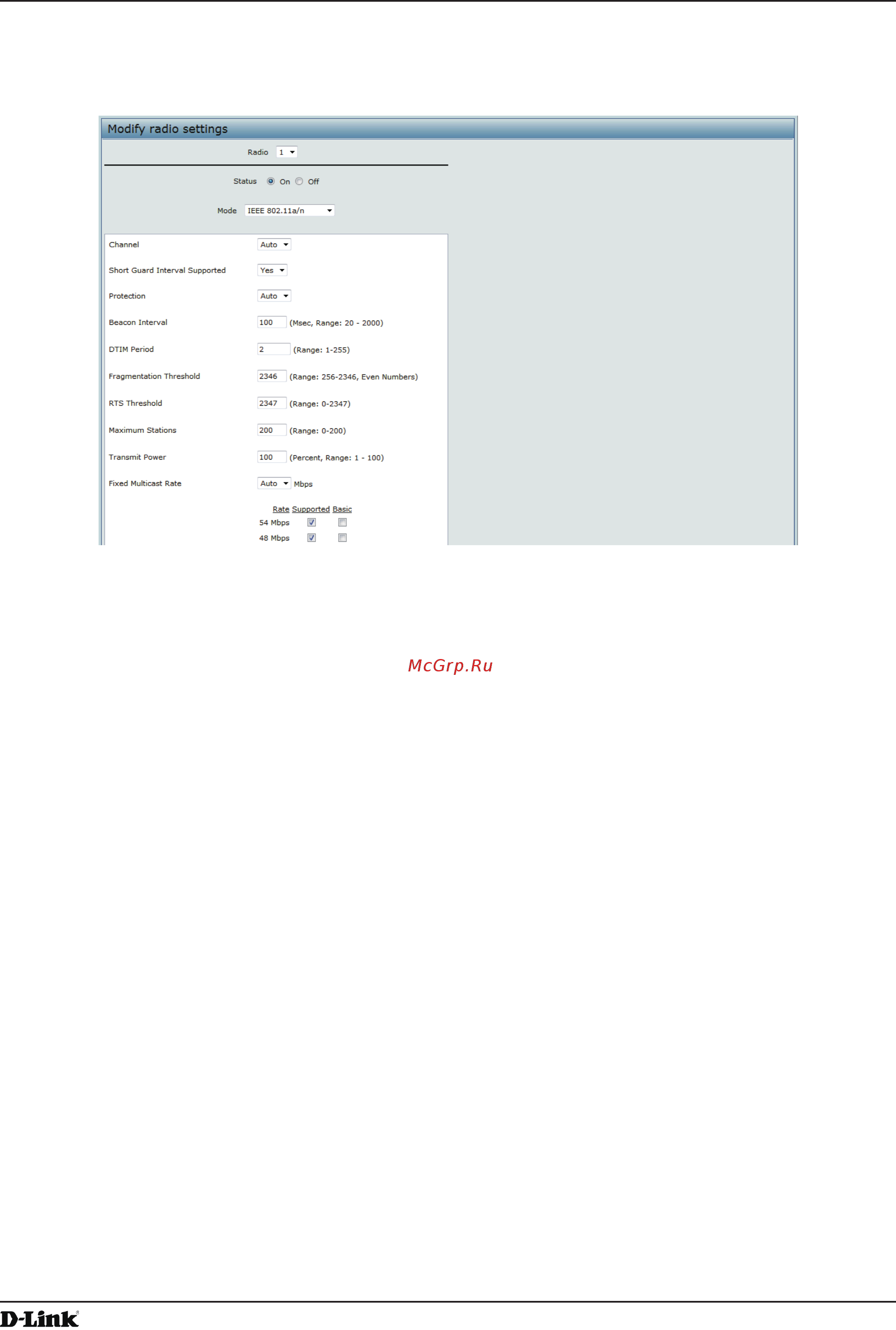 D-Link DWL-3600AP [117/128] Radio configuration from the web interface