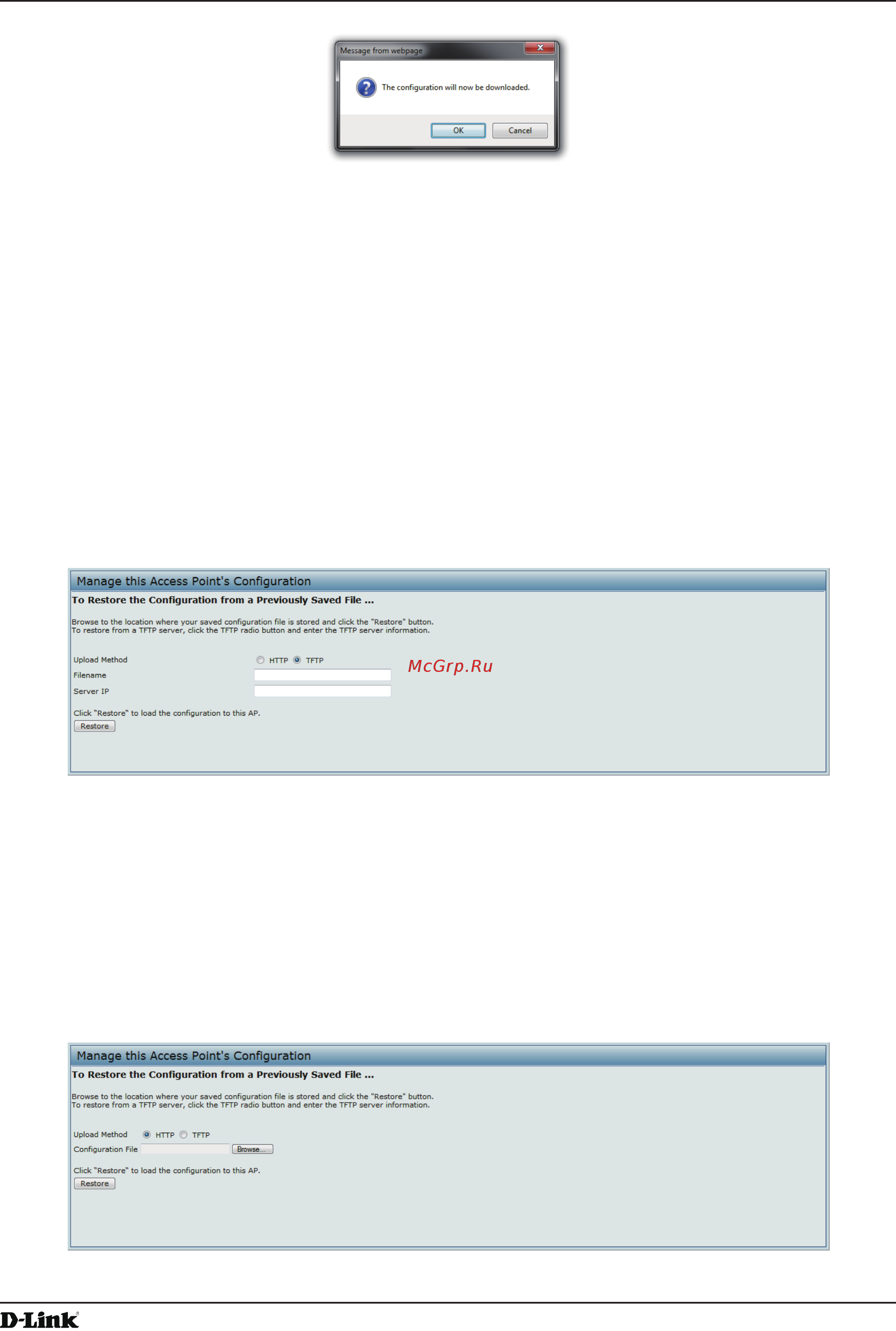 D-Link DWL-2600AP [80/128] Restoring the configuration from a previously saved file