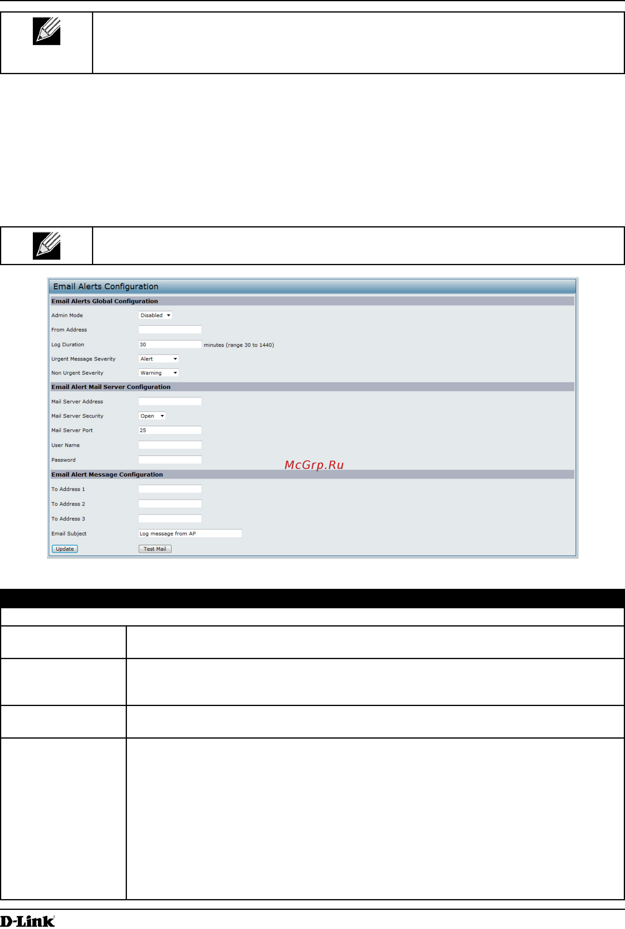D-Link DWL-2600AP [72/128] Configuring email alert