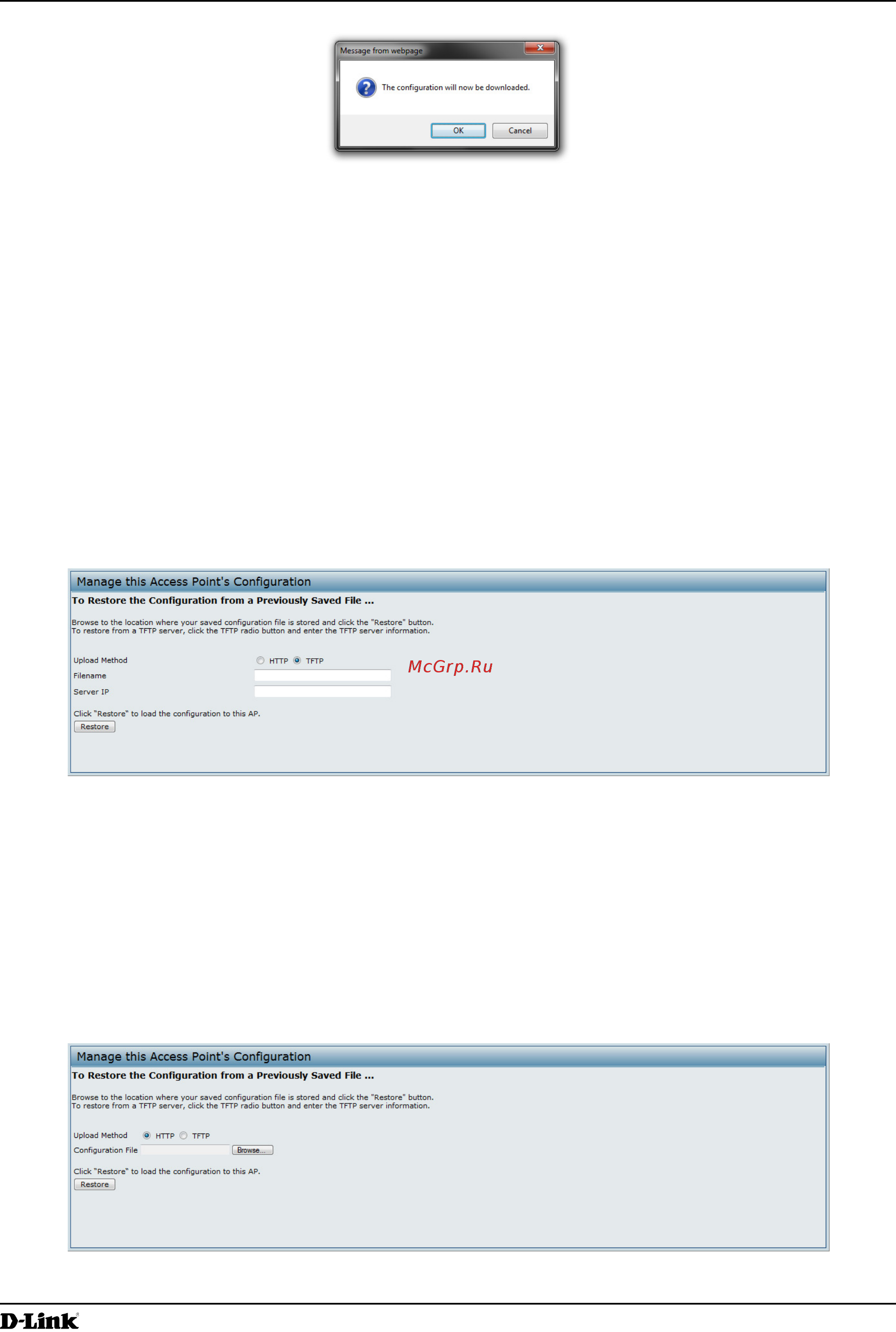 D-Link DWL-2600AP [80/128] Restoring the configuration from a previously saved file