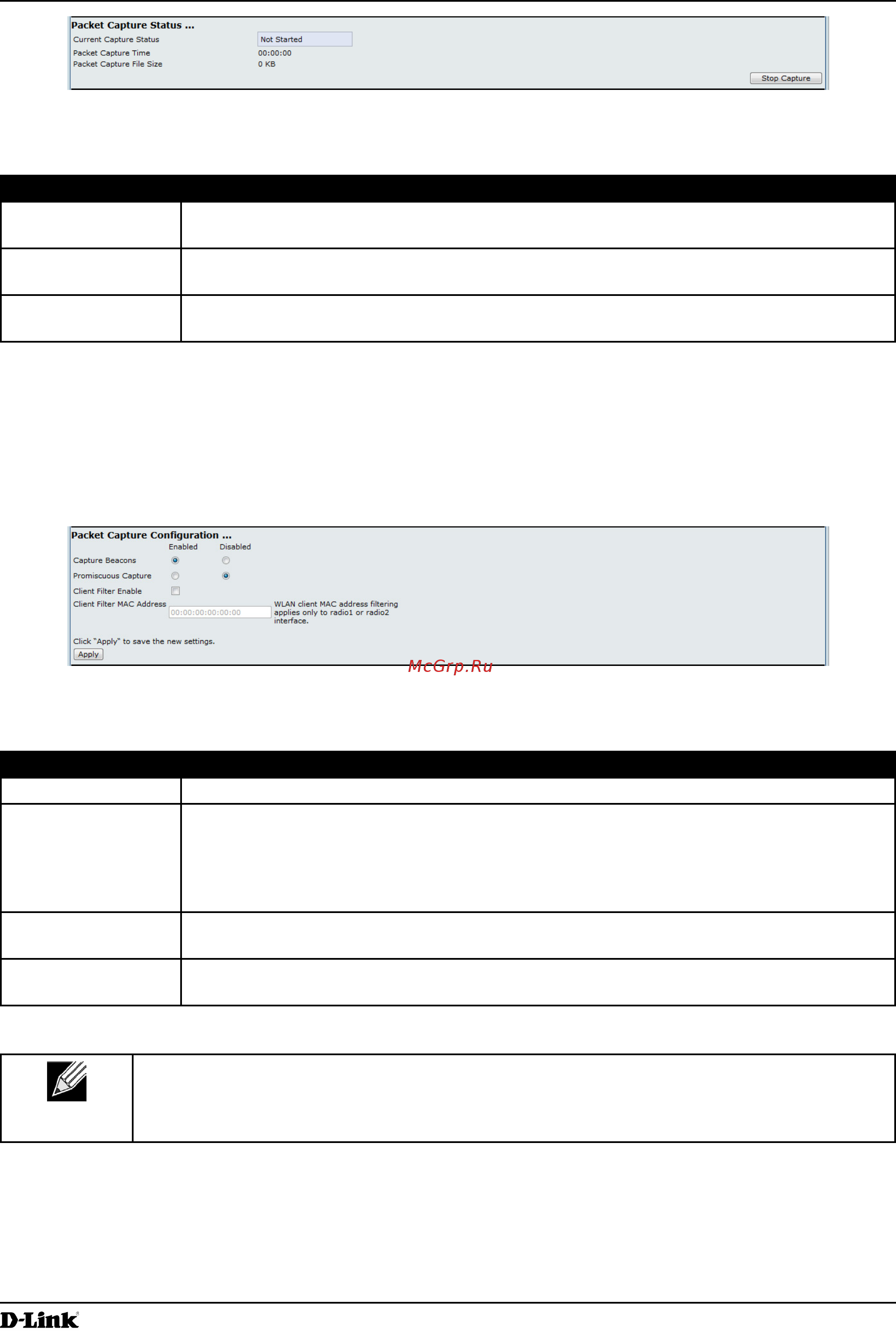D-Link DWL-2600AP [84/128] Packet capture parameter configuration