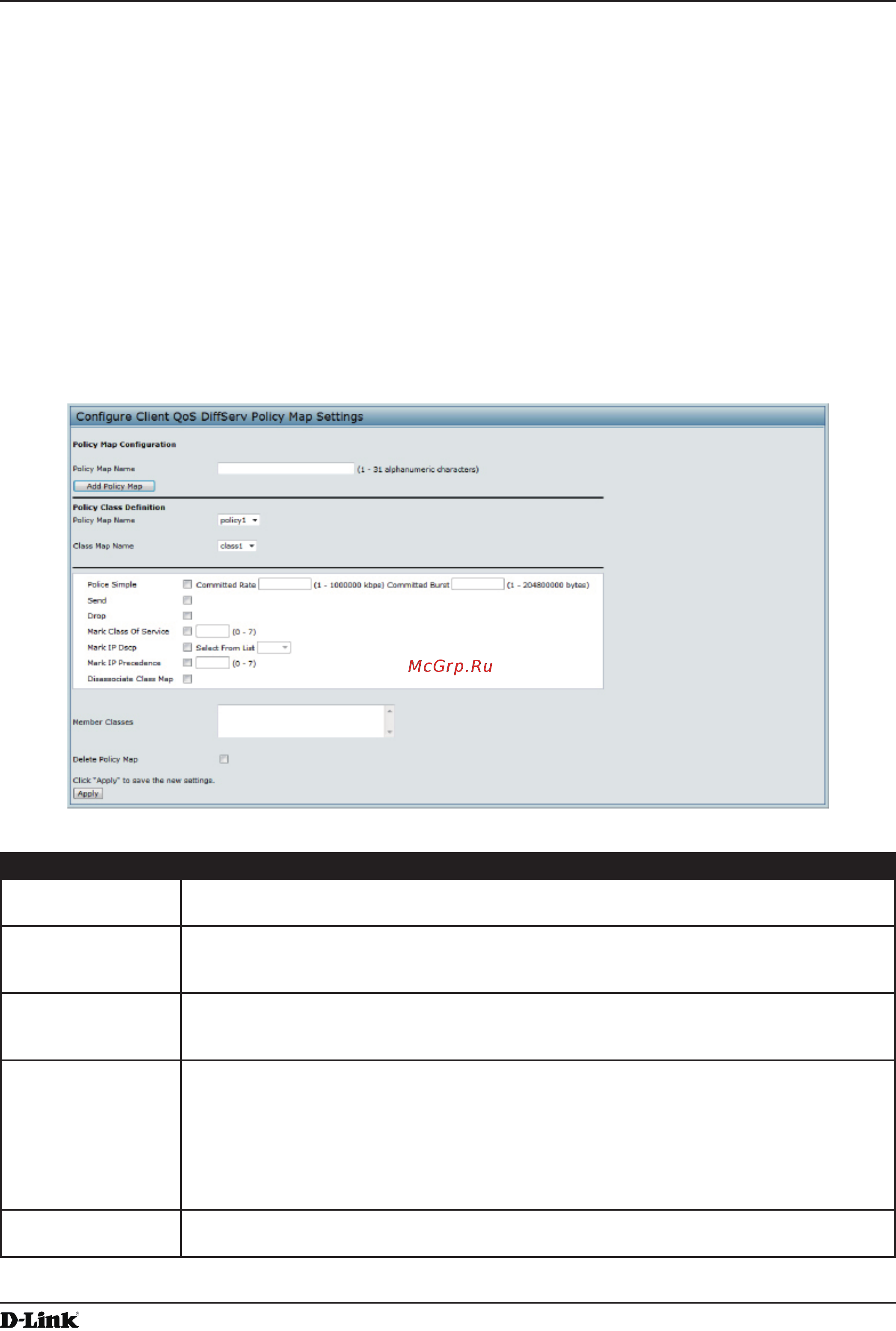 D-Link DWL-6610AP [100/132] Creating a diffserv policy map