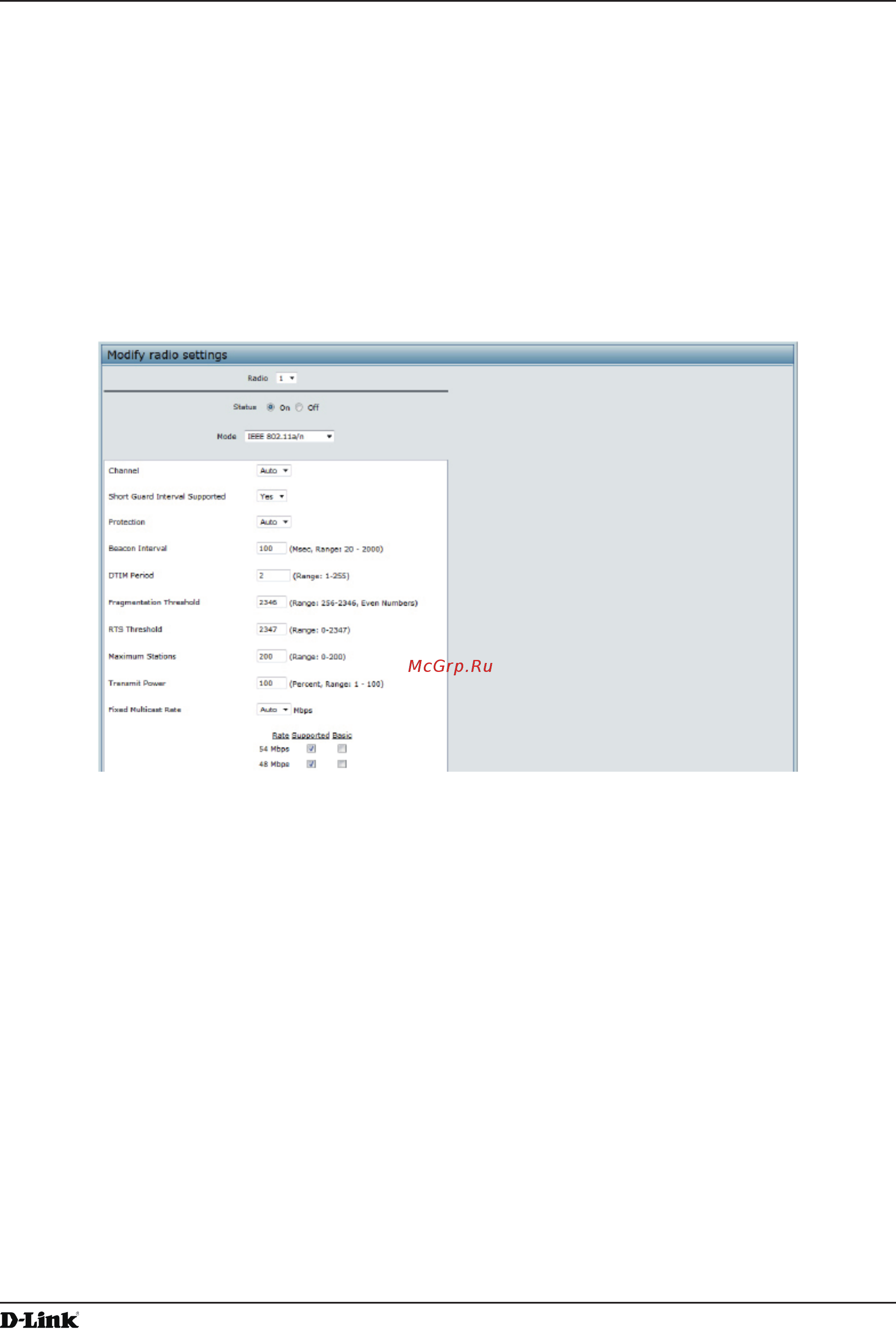 D-Link DWL-6610AP [117/132] Radio configuration from the web interface
