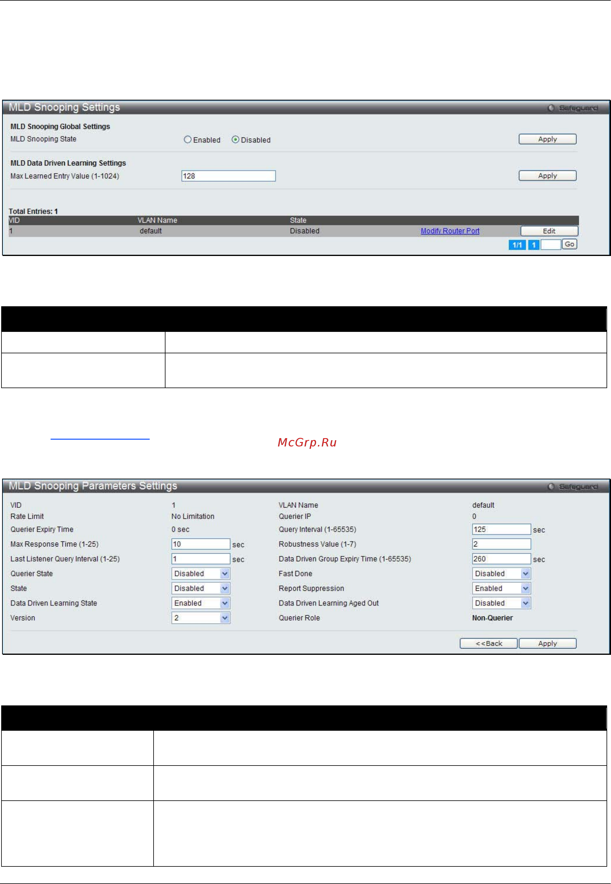 D-Link DWS-3160-24PC [100/505] Mld snooping settings