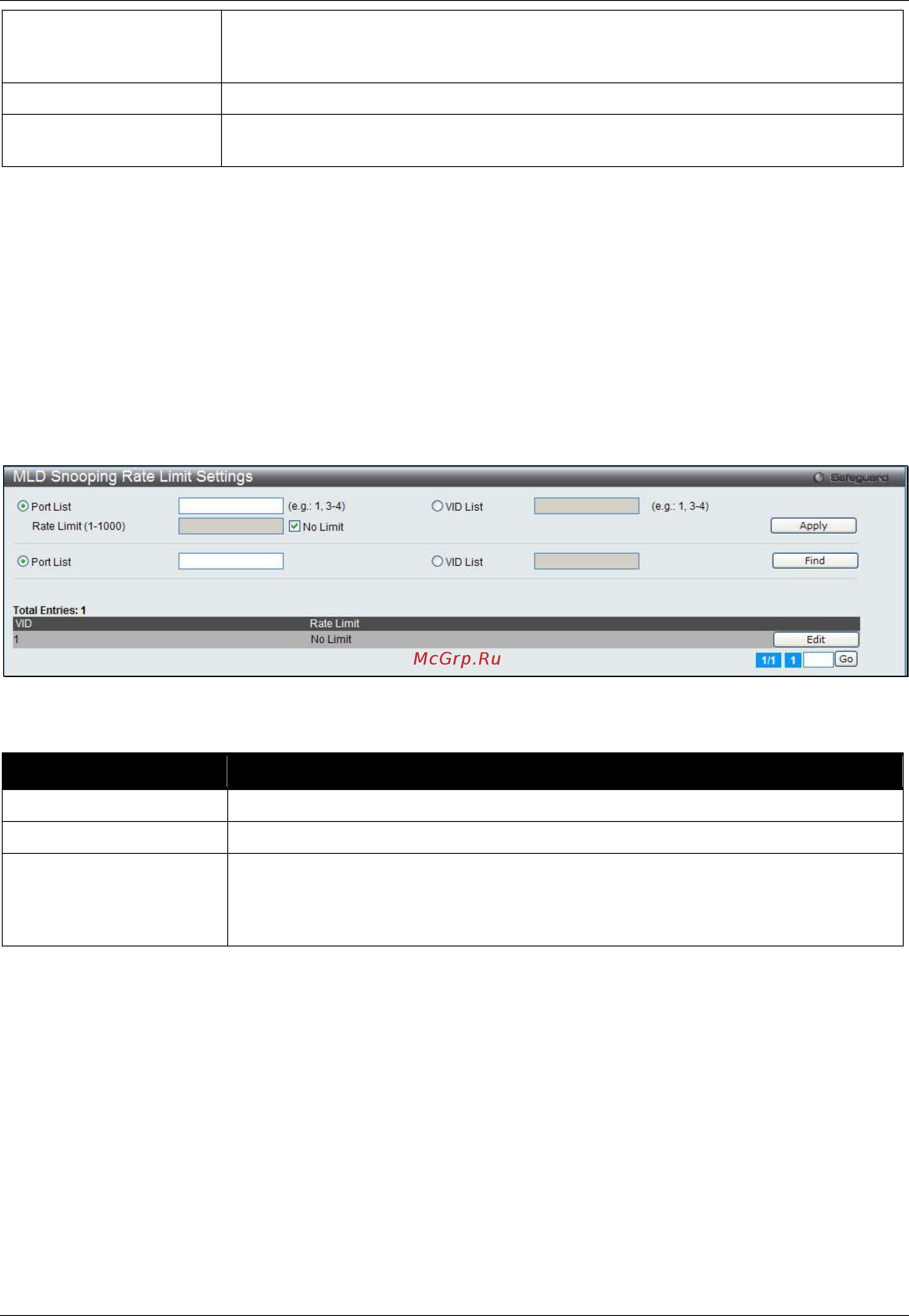 D-Link DWS-3160-24PC [102/505] Mld snooping rate limit settings