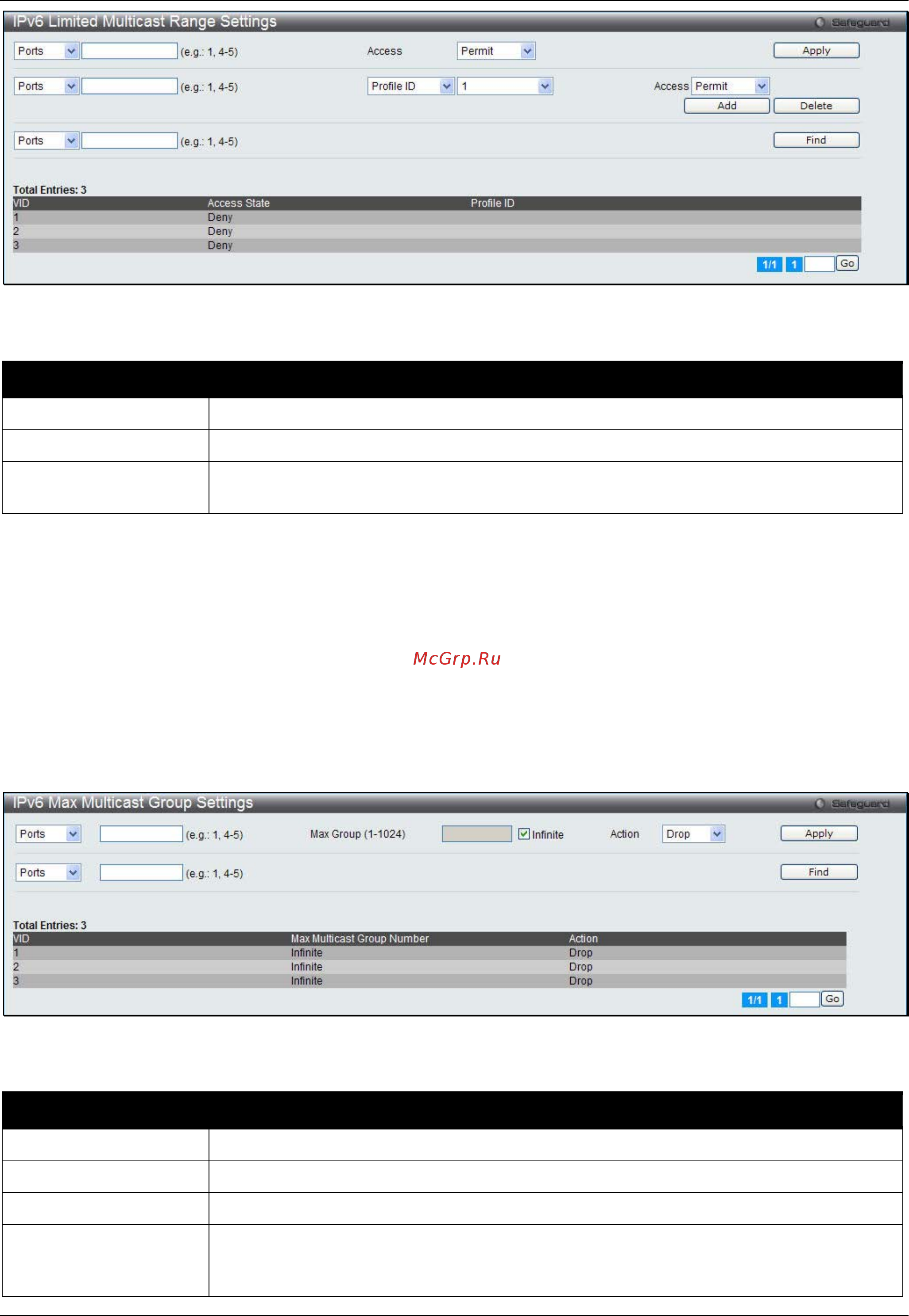 D-Link DWS-3160-24PC [117/505] Ipv6 max multicast group settings