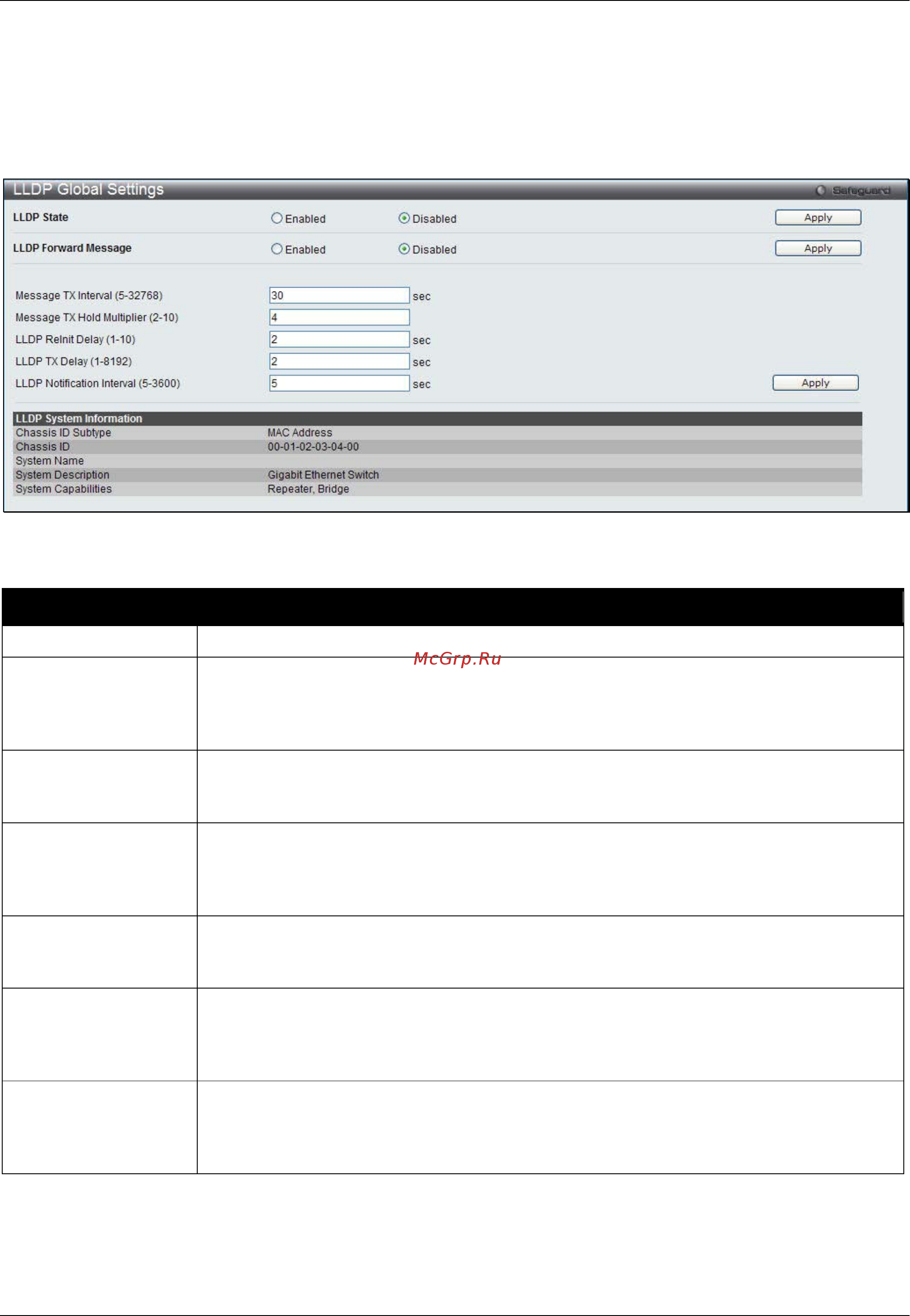 D-Link DWS-3160-24TC [122/505] Lldp global settings