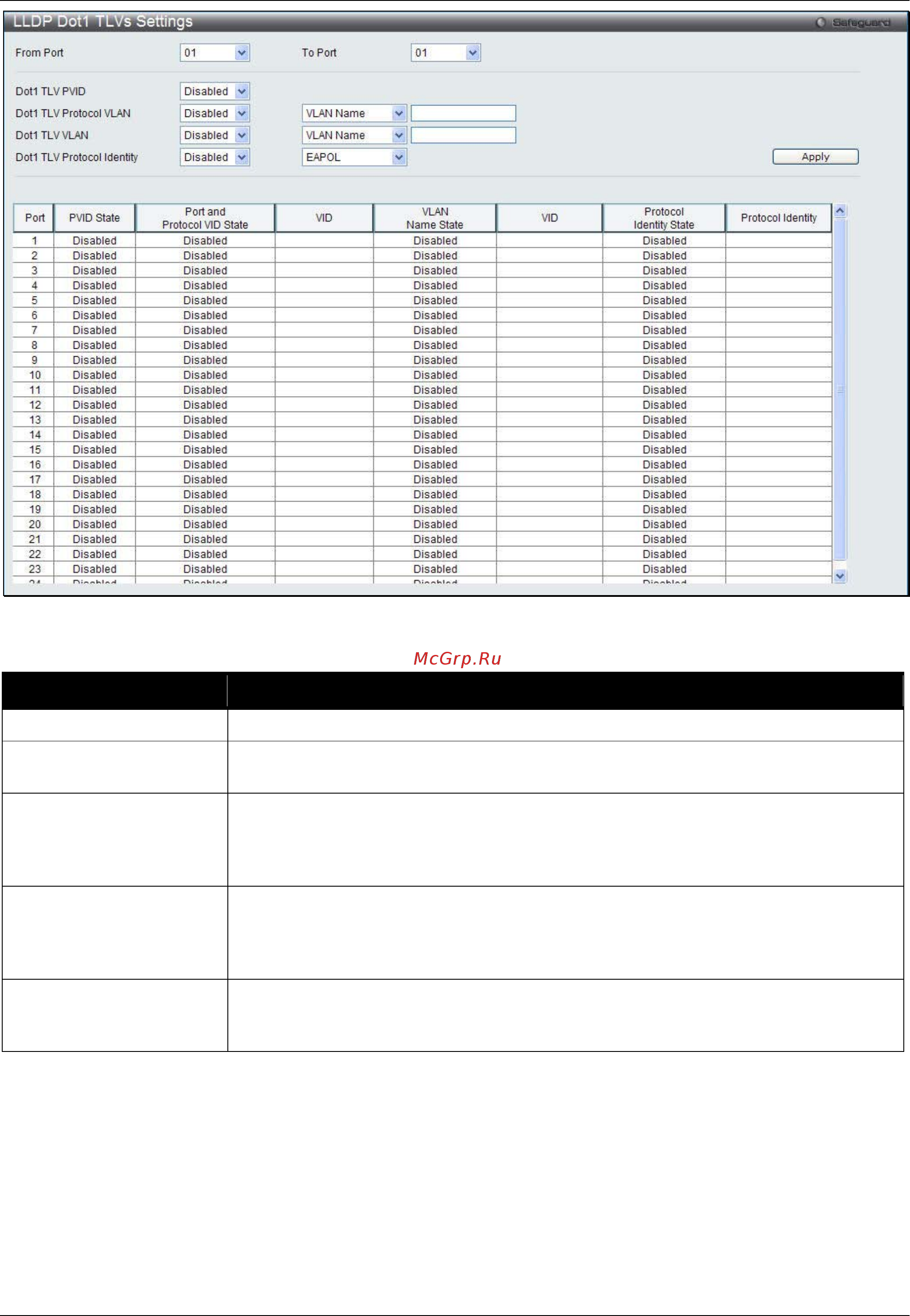 D-Link DWS-3160-24PC [126/505] Lldp dot3 tlvs settings
