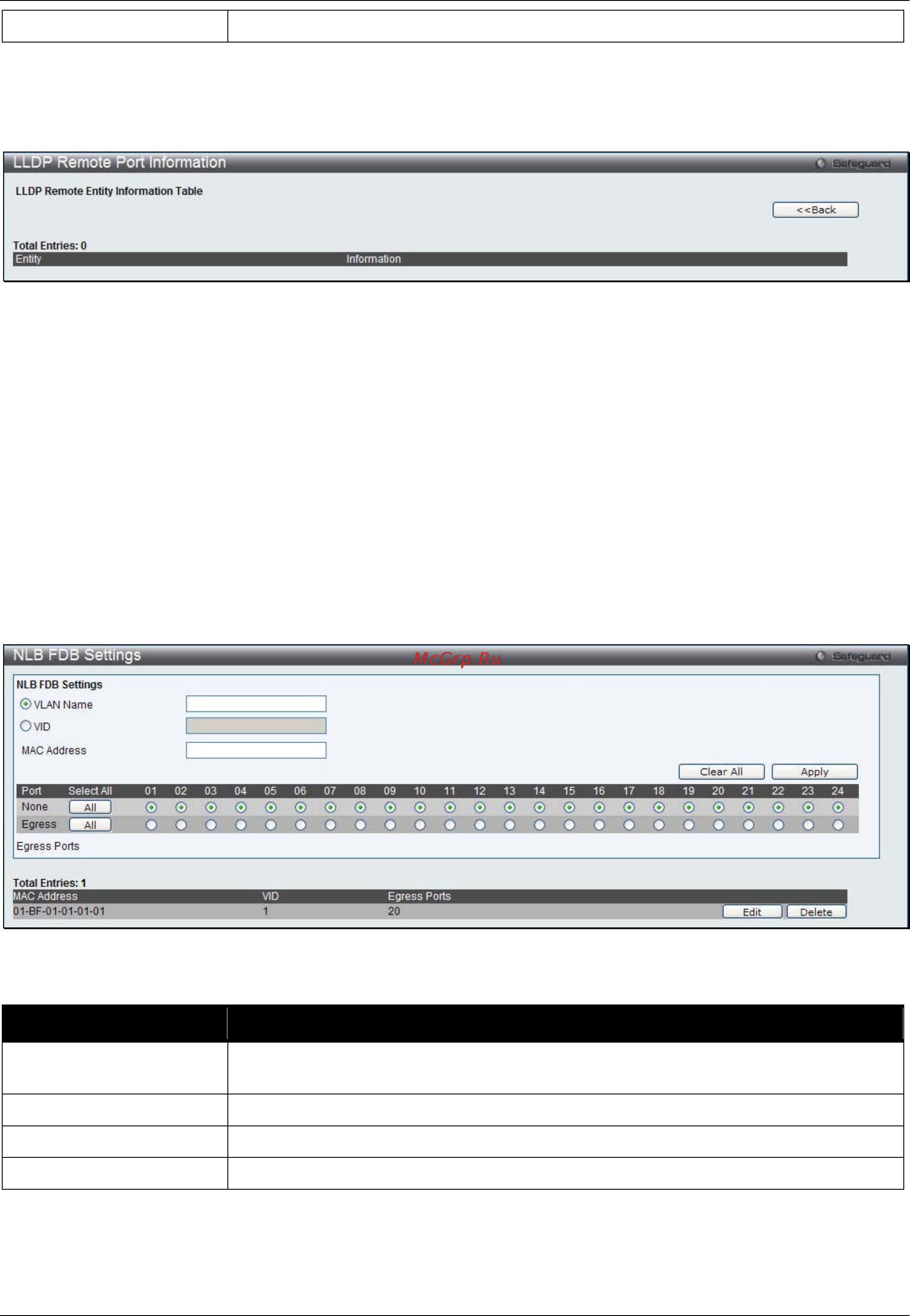 D-Link DWS-3160-24TC [130/505] Nlb fdb settings