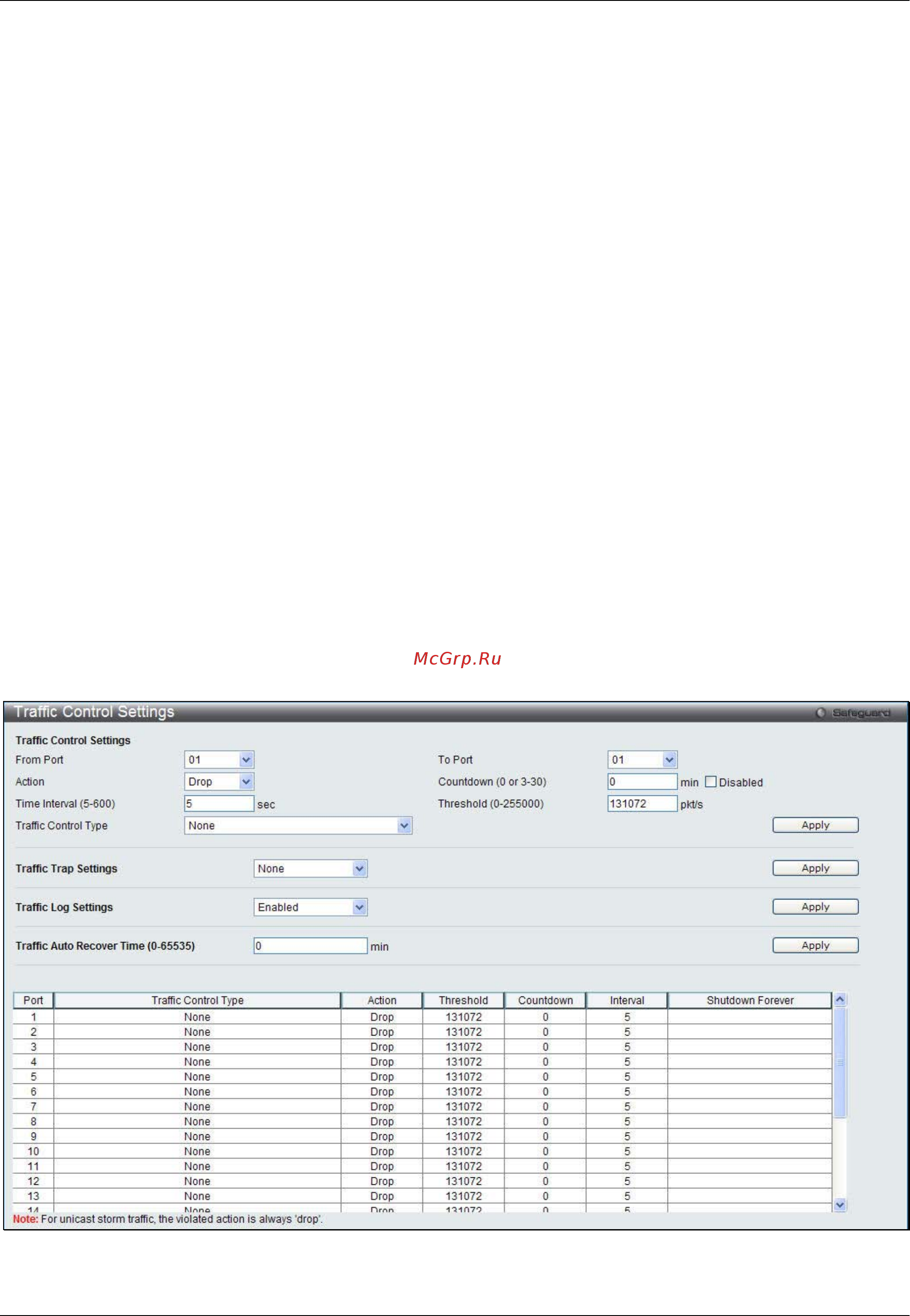 D-Link DWS-3160-24PC [143/505] Traffic control settings