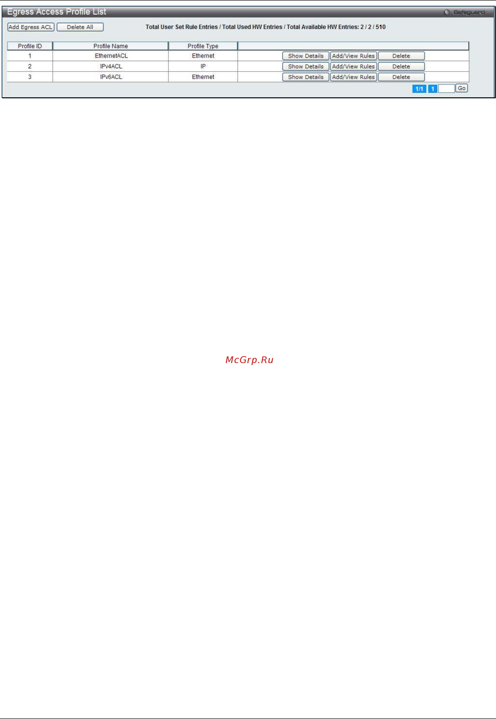 D-Link DWS-3160-24TC [185/505] Add an ethernet acl profile