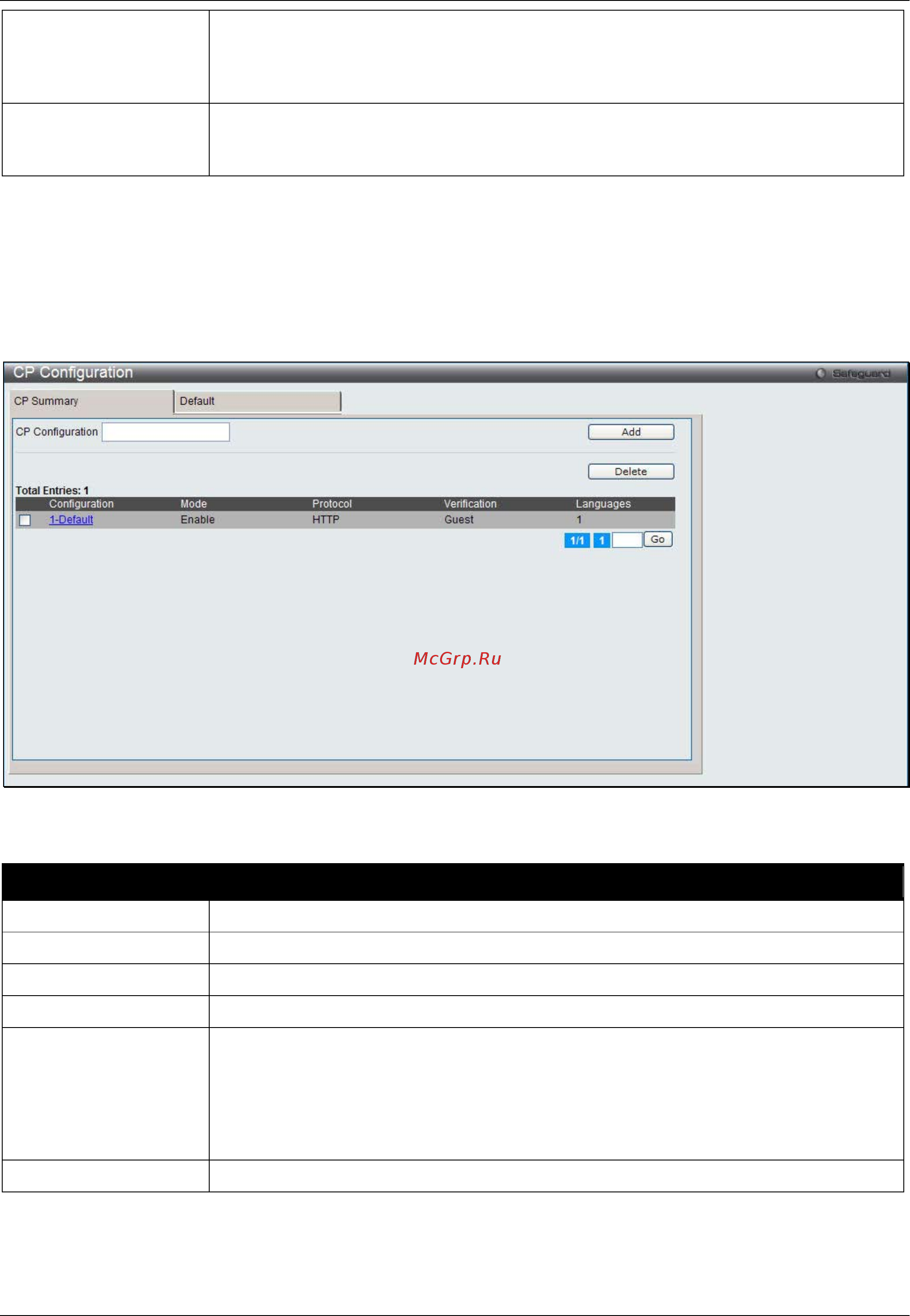 D-Link DWS-3160-24TC [318/505] Cp configuration