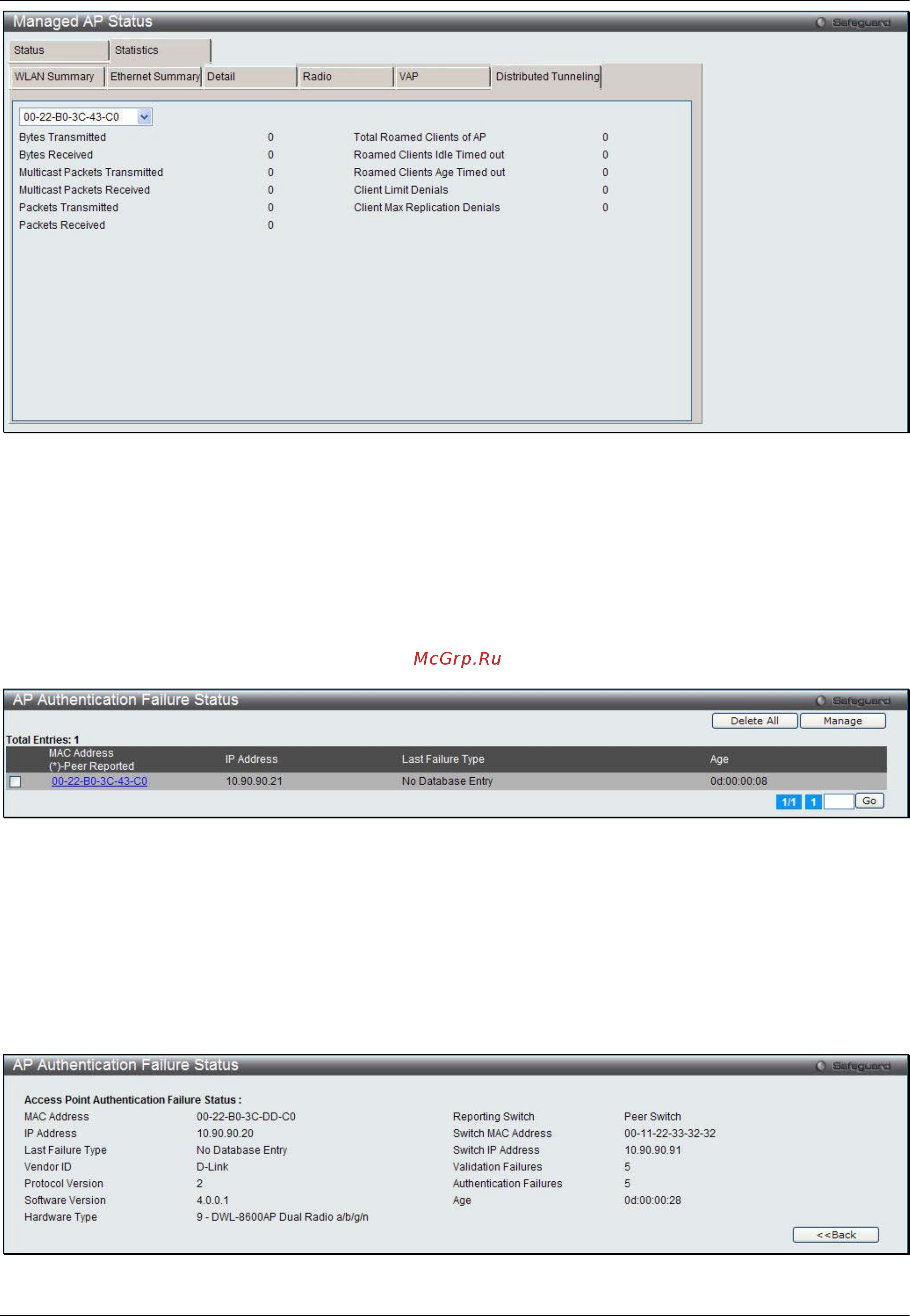 D-Link DWS-3160-24TC [363/505] Ap authentication failure status