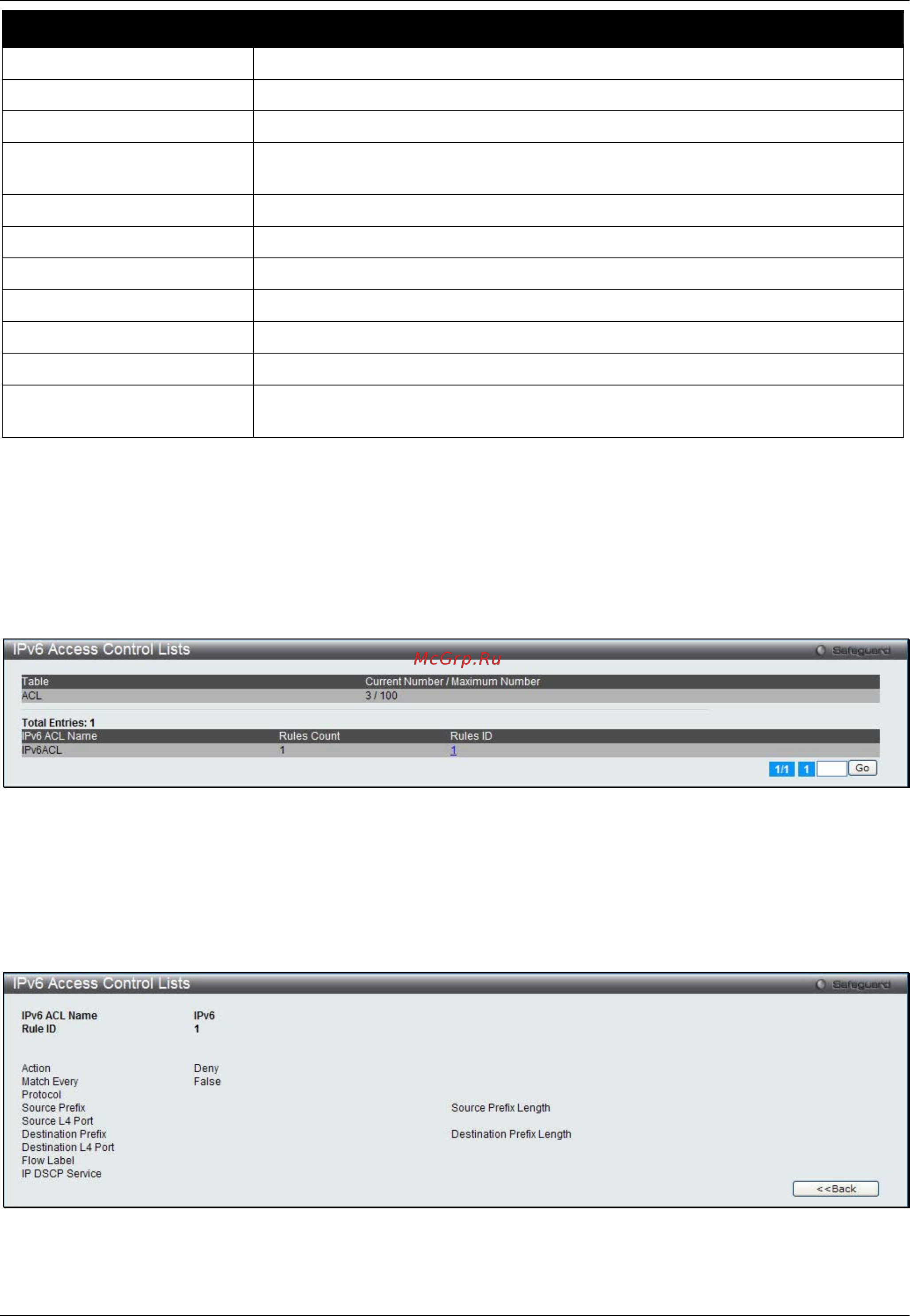 D-Link DWS-3160-24TC [390/505] Ipv6 access control lists