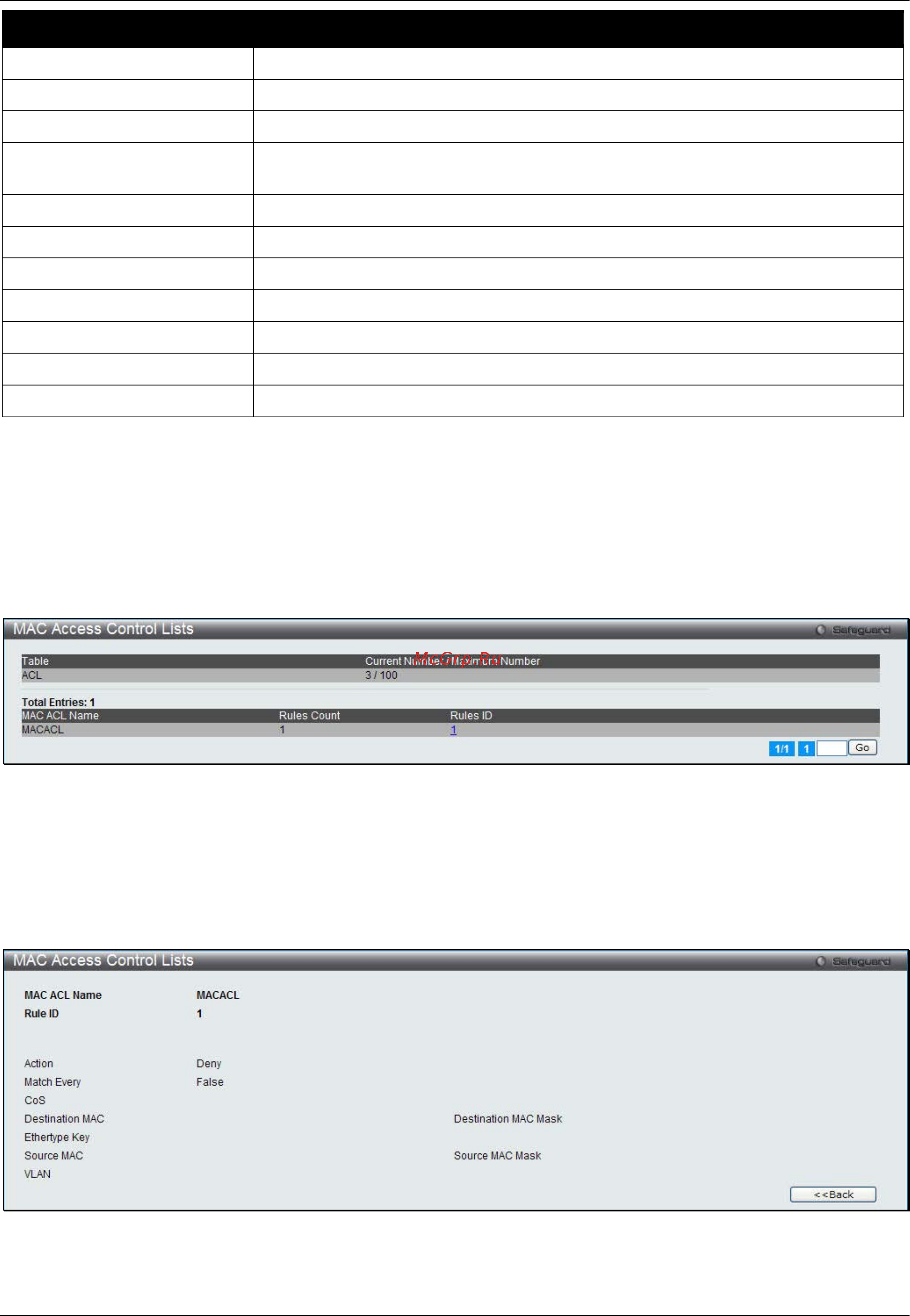 D-Link DWS-3160-24PC [391/505] Mac access control lists