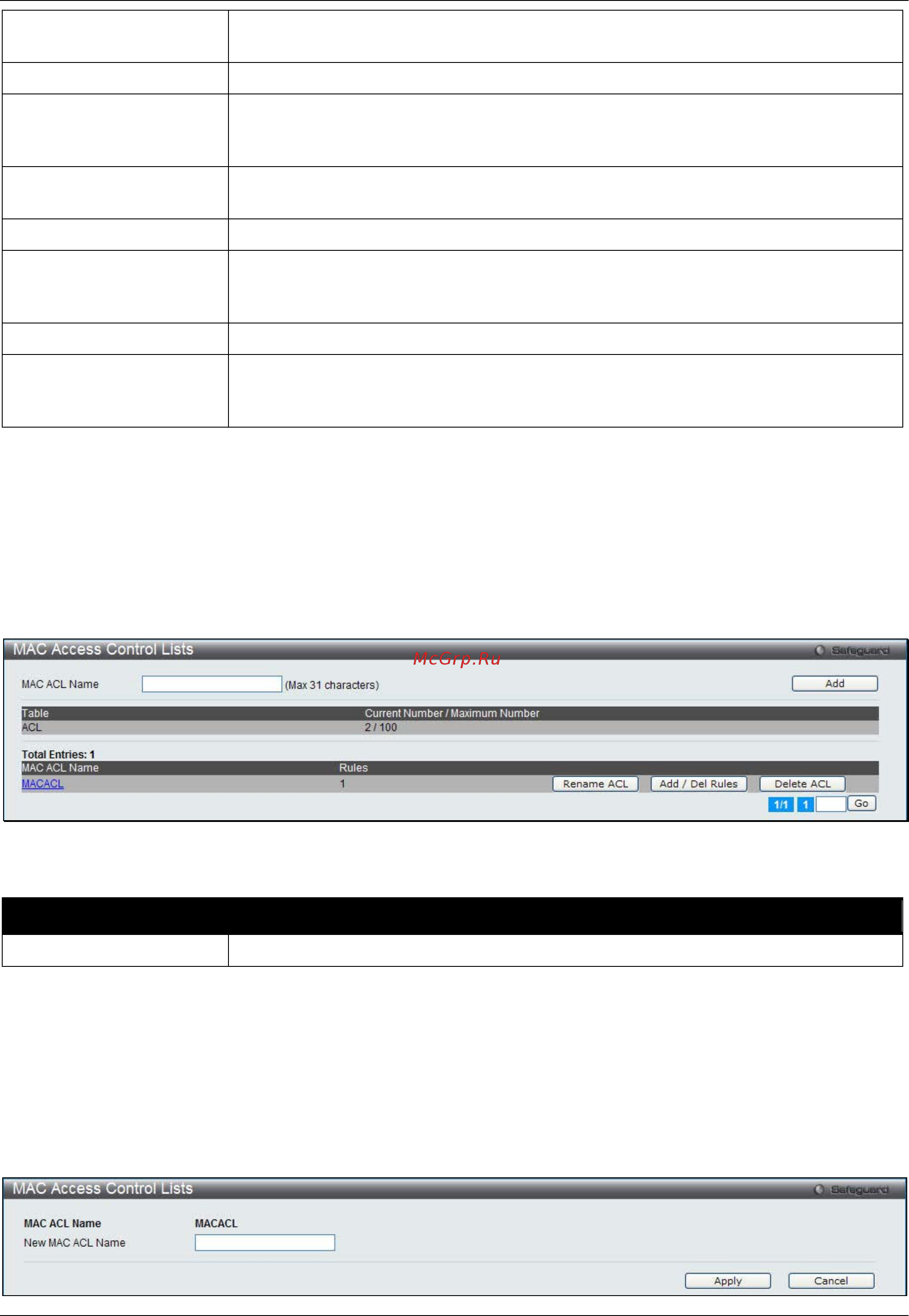 D-Link DWS-3160-24TC [453/505] Mac access control lists