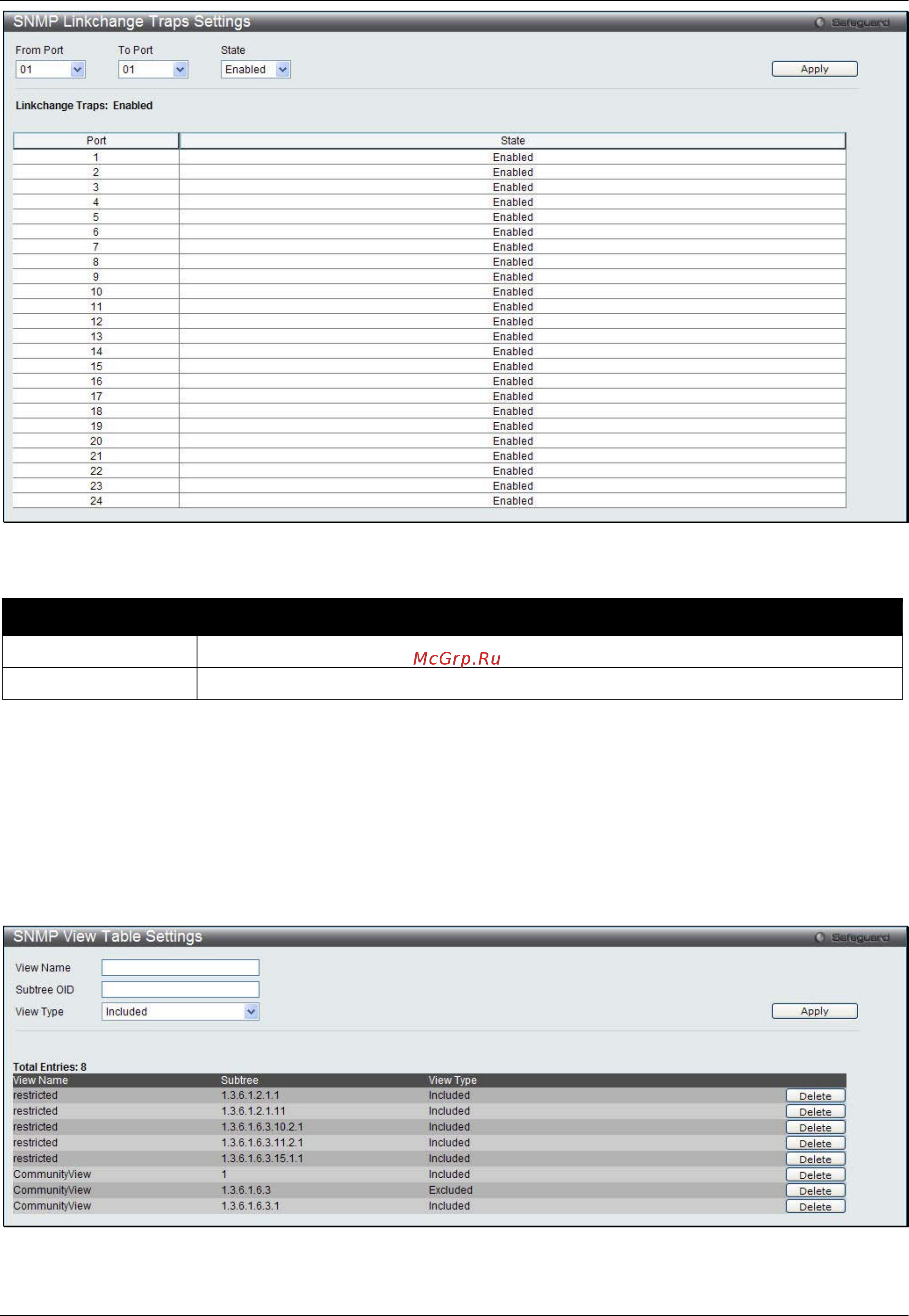 D-Link DWS-3160-24TC [49/505] Snmp view table settings