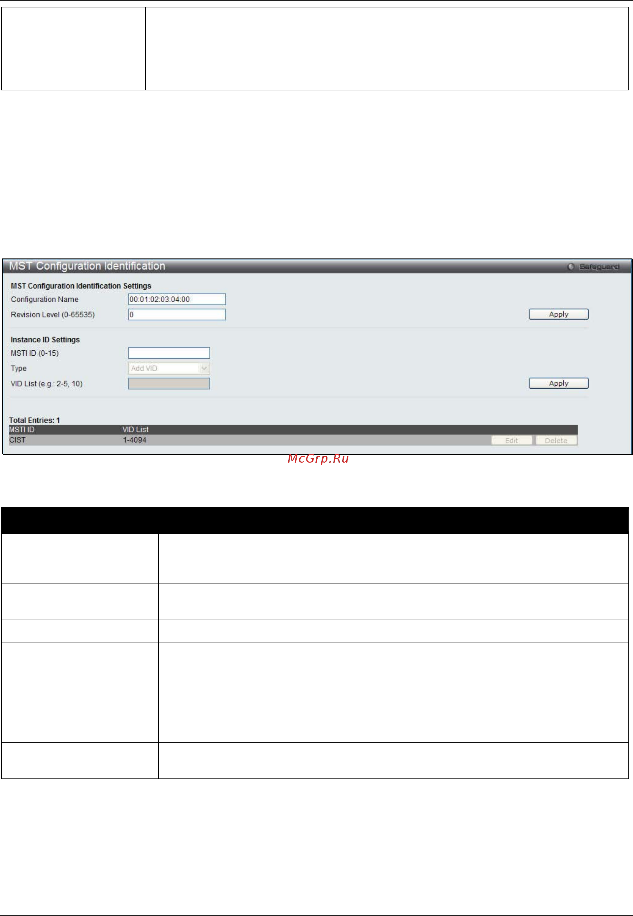 D-Link DWS-3160-24TC [82/505] Mst configuration identification