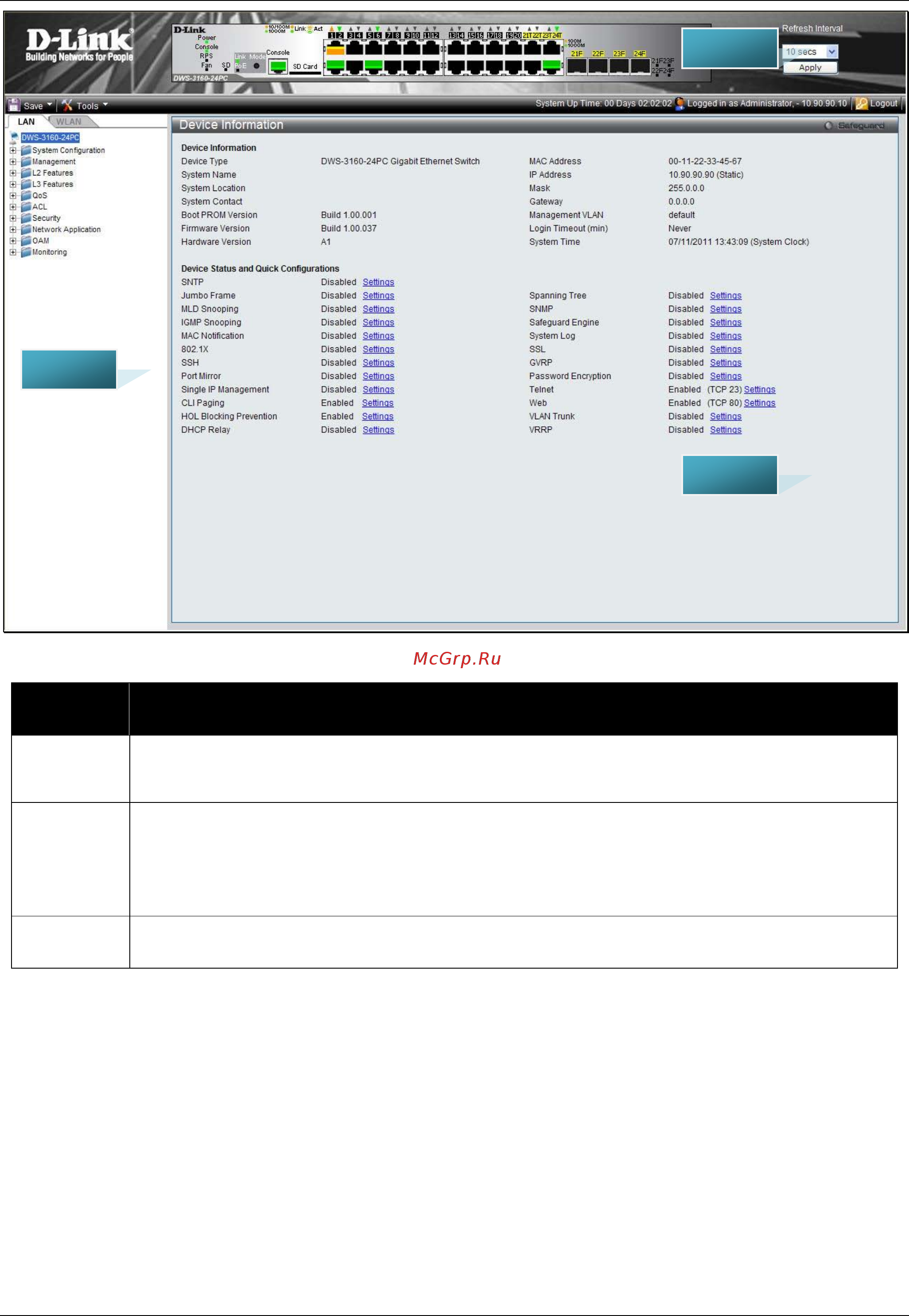 D-Link DWS-3160-24PC [9/505] Chapter 4 web pages