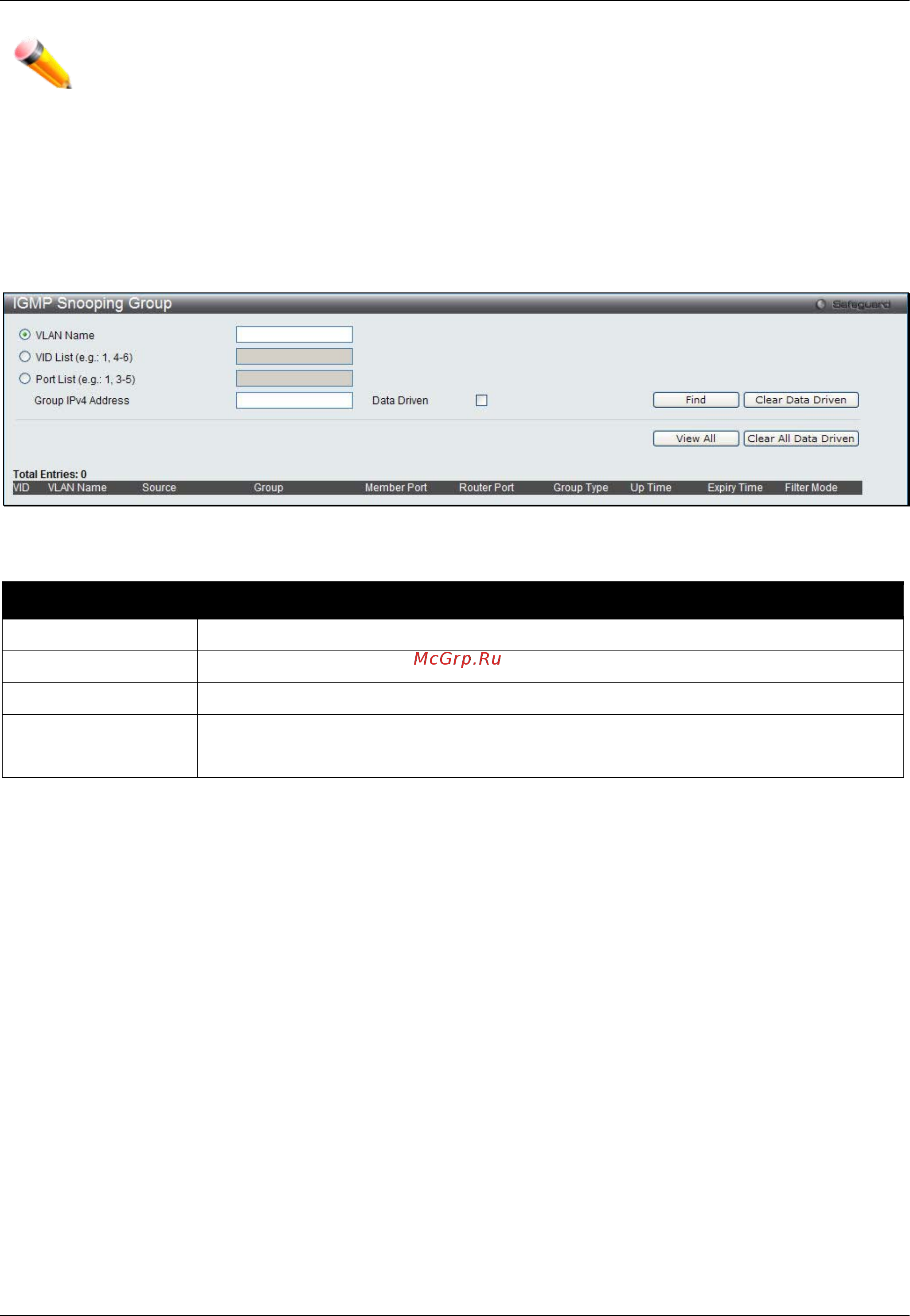 D-Link DWS-3160-24PC [96/505] Igmp snooping forwarding table