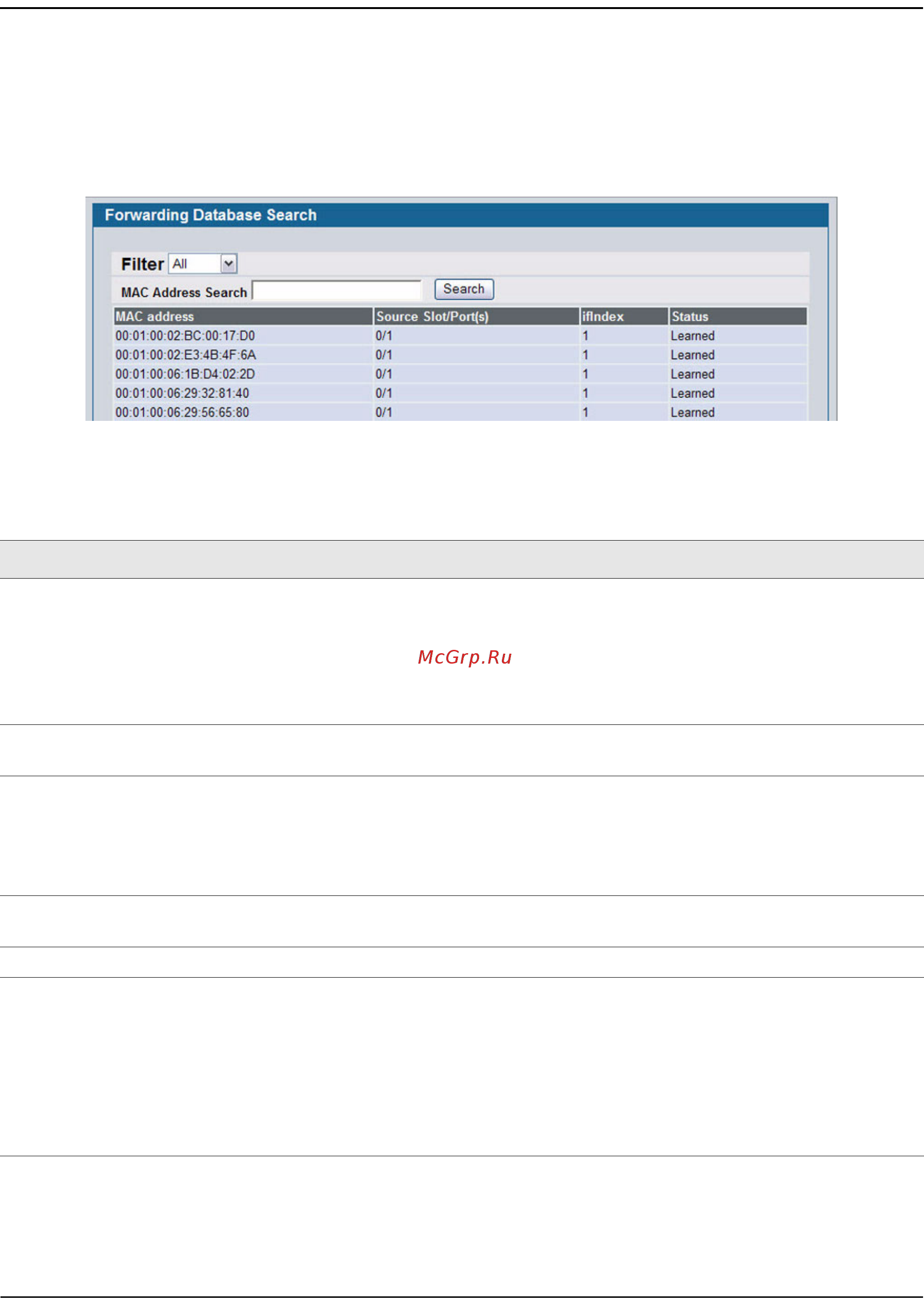 D-Link DWS-4026 [179/741] Mac address table