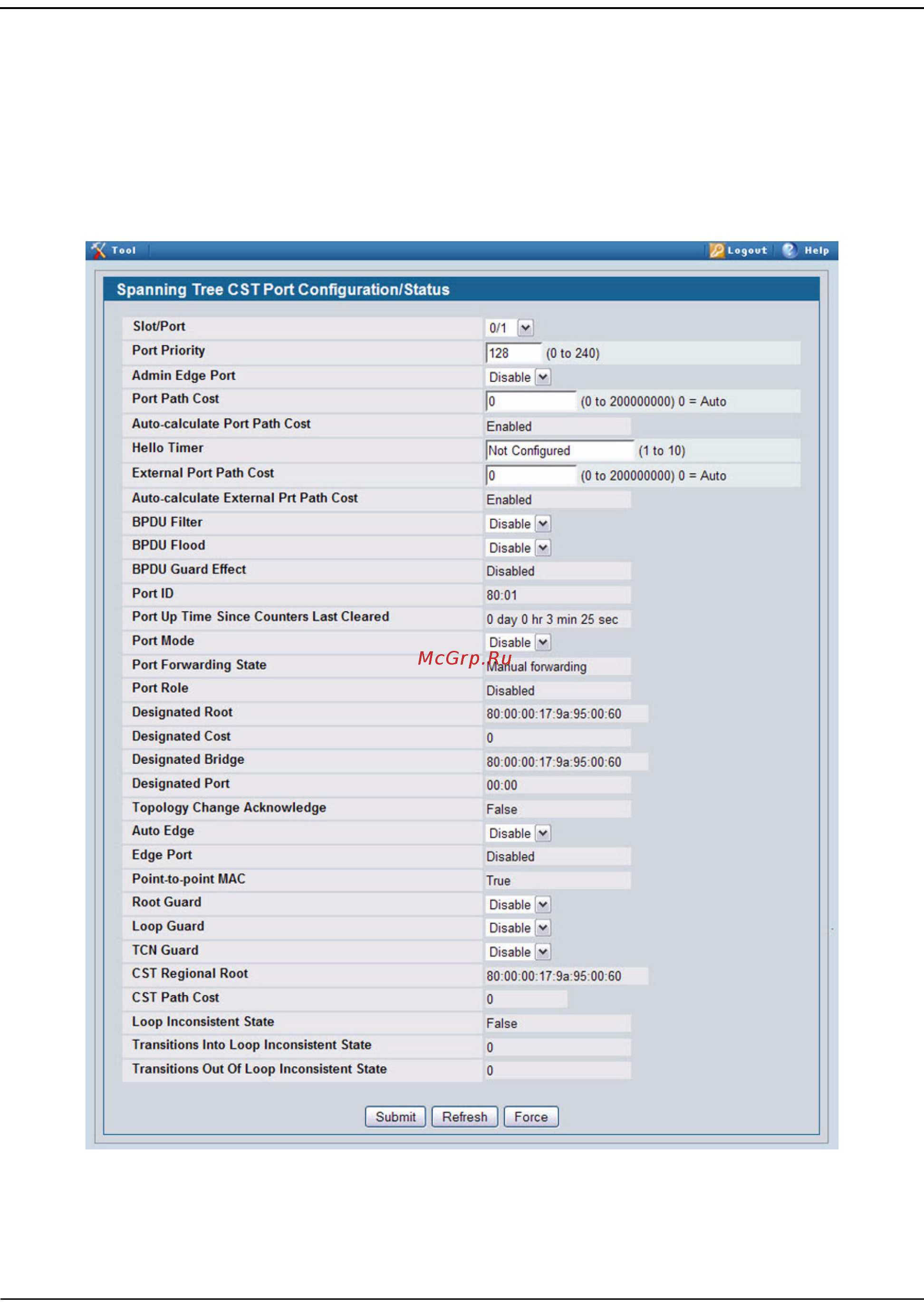 D-Link DWS-4026 [244/741] Cst port configuration status