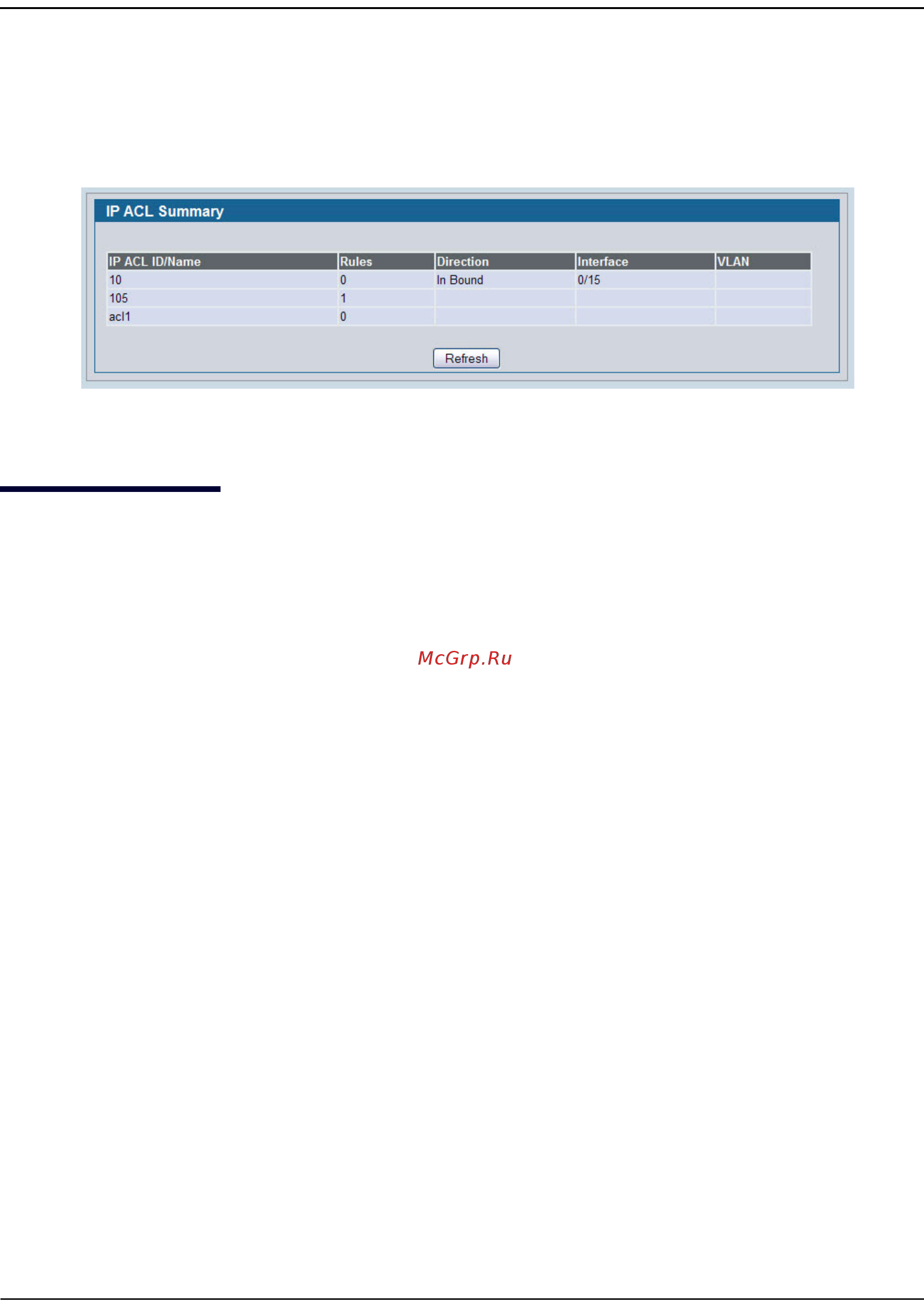 D-Link DWS-4026 [359/741] Ip acl rule summary