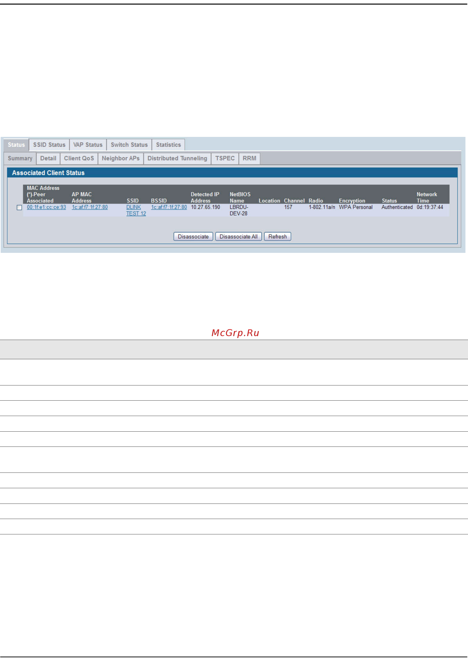 D-Link DWS-4026 [489/741] Viewing associated client summary status