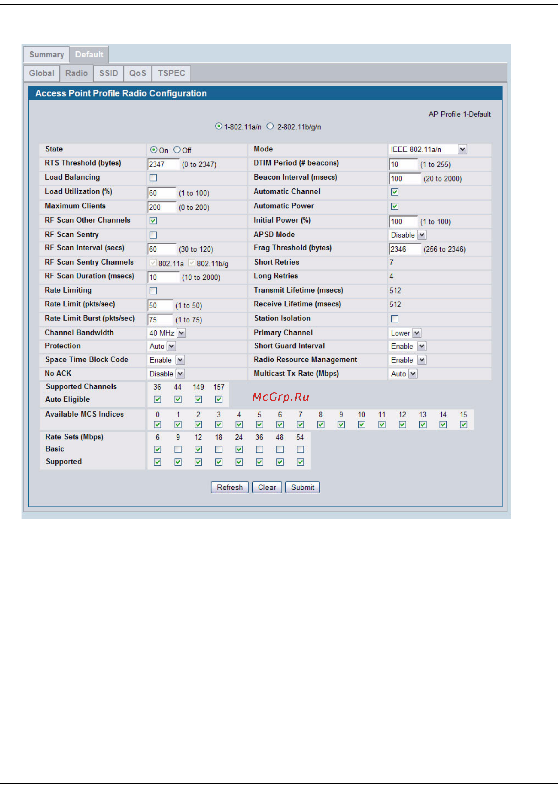 D-Link DWS-4026 [597/741] Figure 389 ap profile radio settings
