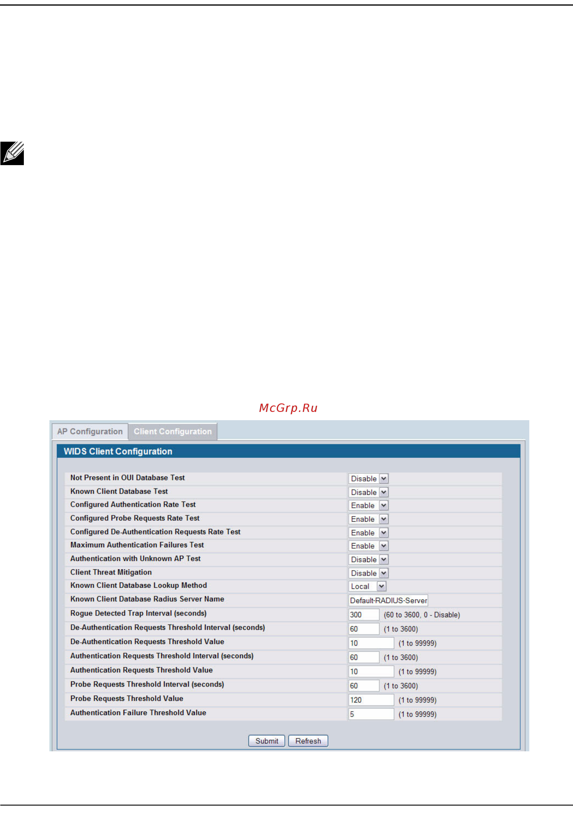 D-Link DWS-4026 [619/741] Wids client configuration