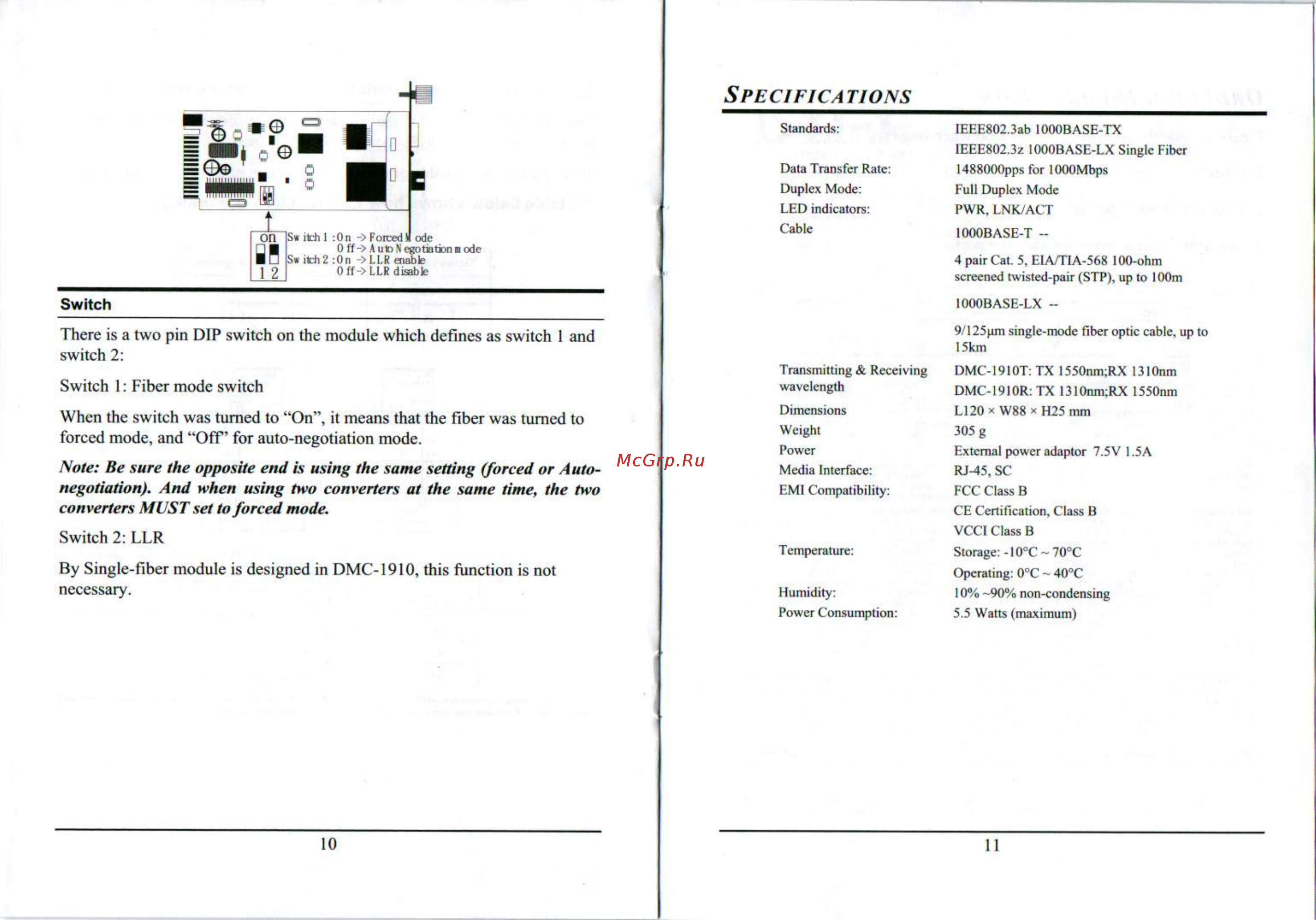 D-Link DMC-1910R [9/11] Pecifications