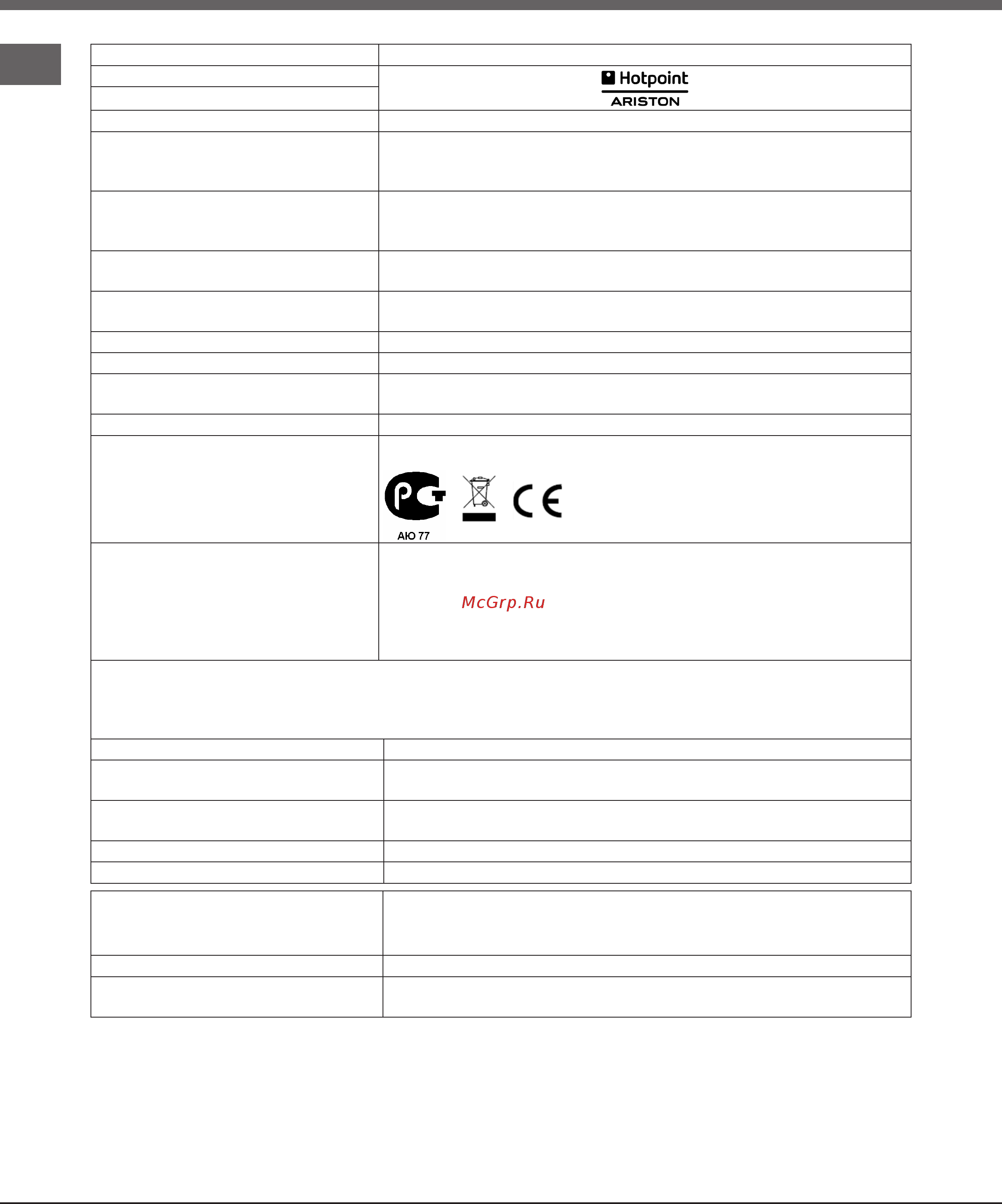 Hotpoint-Ariston BD 2922 EU/HA [2/11] Информация для потребителя