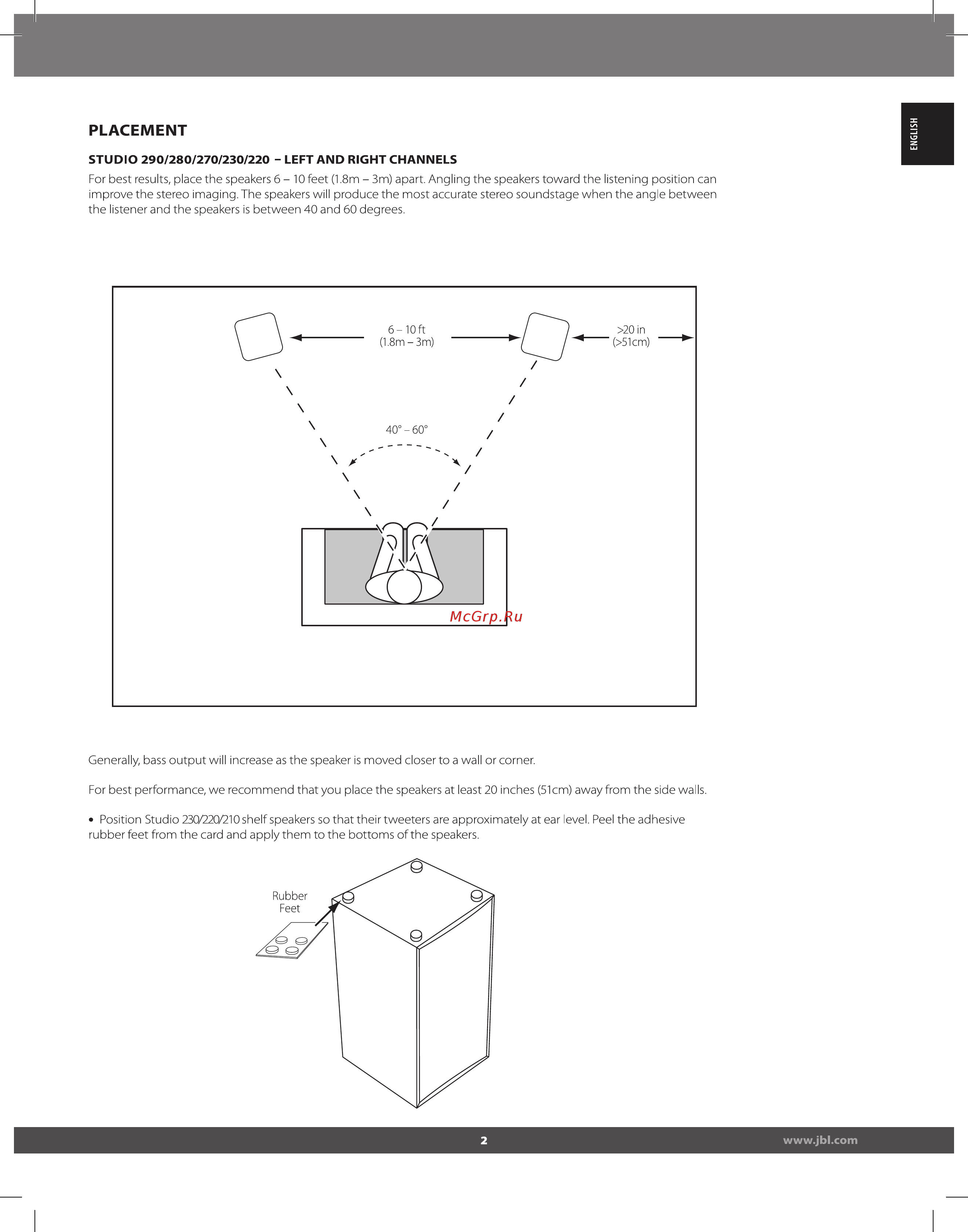 JBL Studio 280 Brown [3/8] Placement