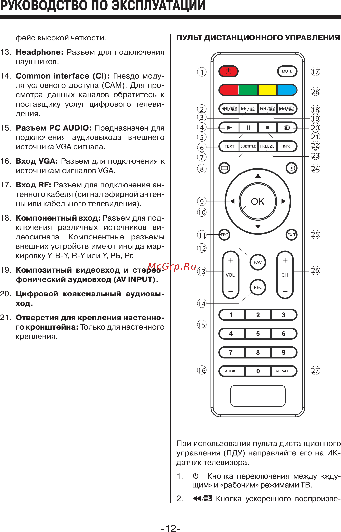 Mystery MTV-4031LT2 Руководство по эксплуатации онлайн [12/40] 173114