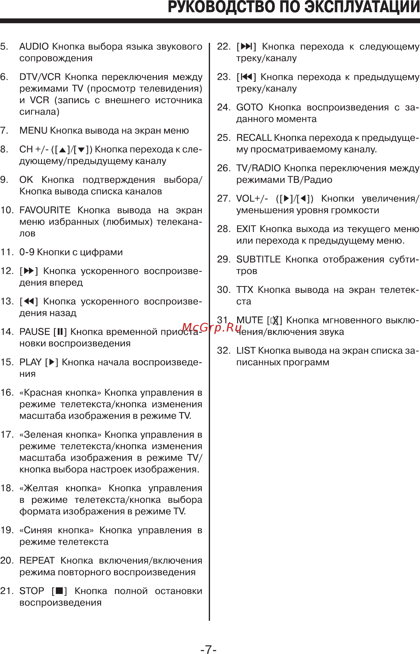 Mystery MMP-88DTR Руководство по эксплуатации онлайн [7/24] 173171